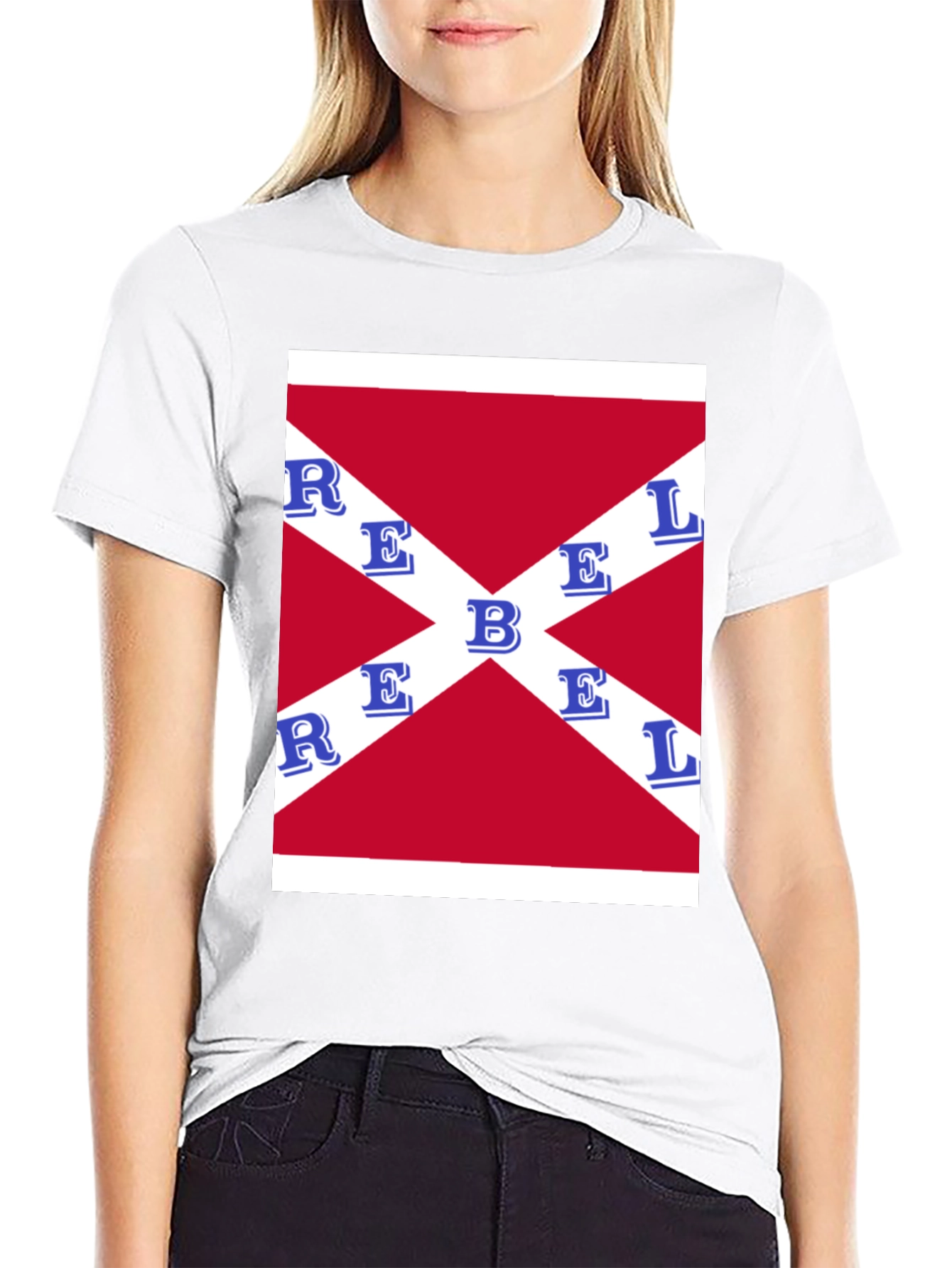 Rebel Flag Graphic T-Shirt - Black