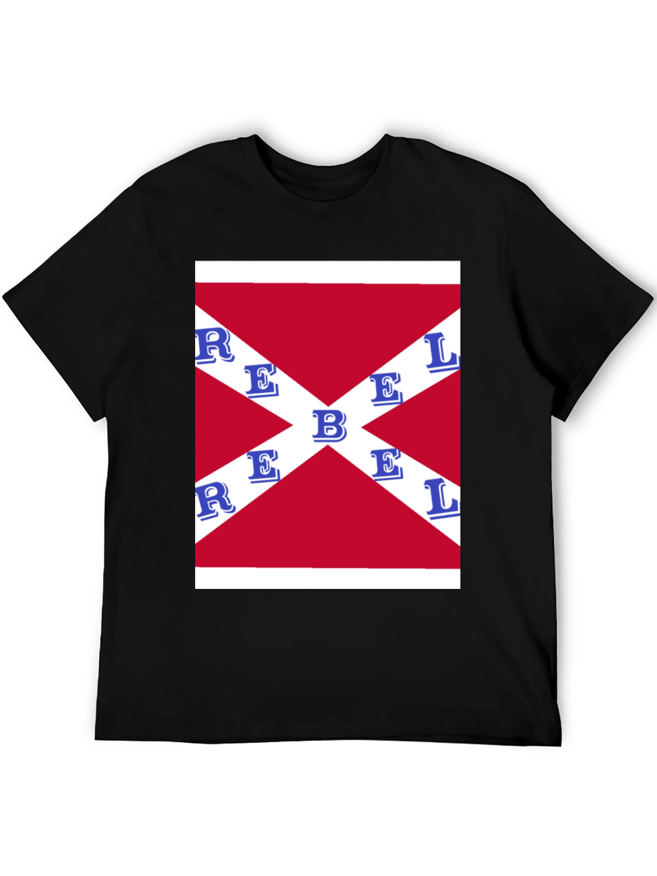 Rebel Flag Graphic T-Shirt - Black