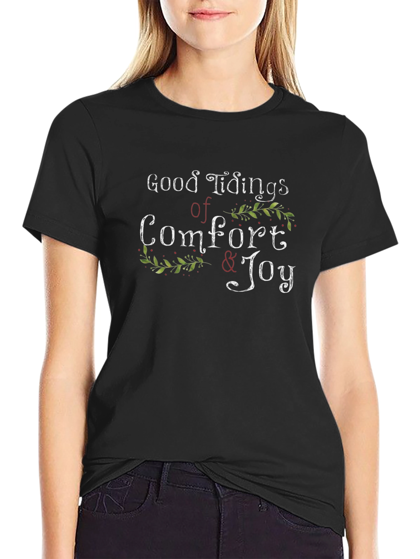 Good Tidings of Comfort & Joy Black T-Shirt