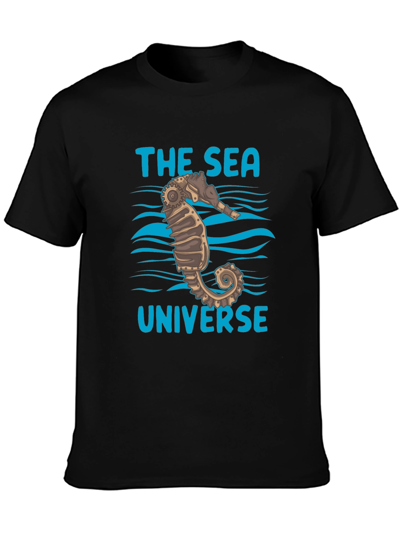 The Sea Universe Black Graphic T-Shirt