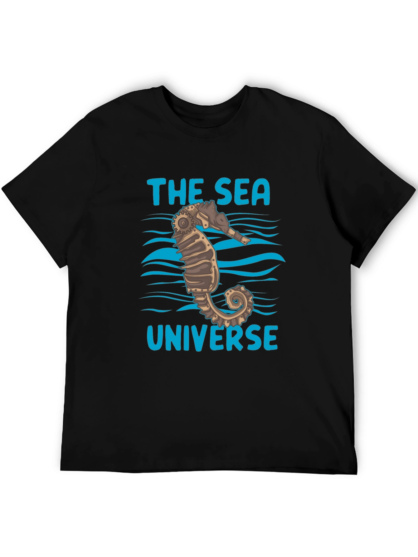 The Sea Universe Black Graphic T-Shirt