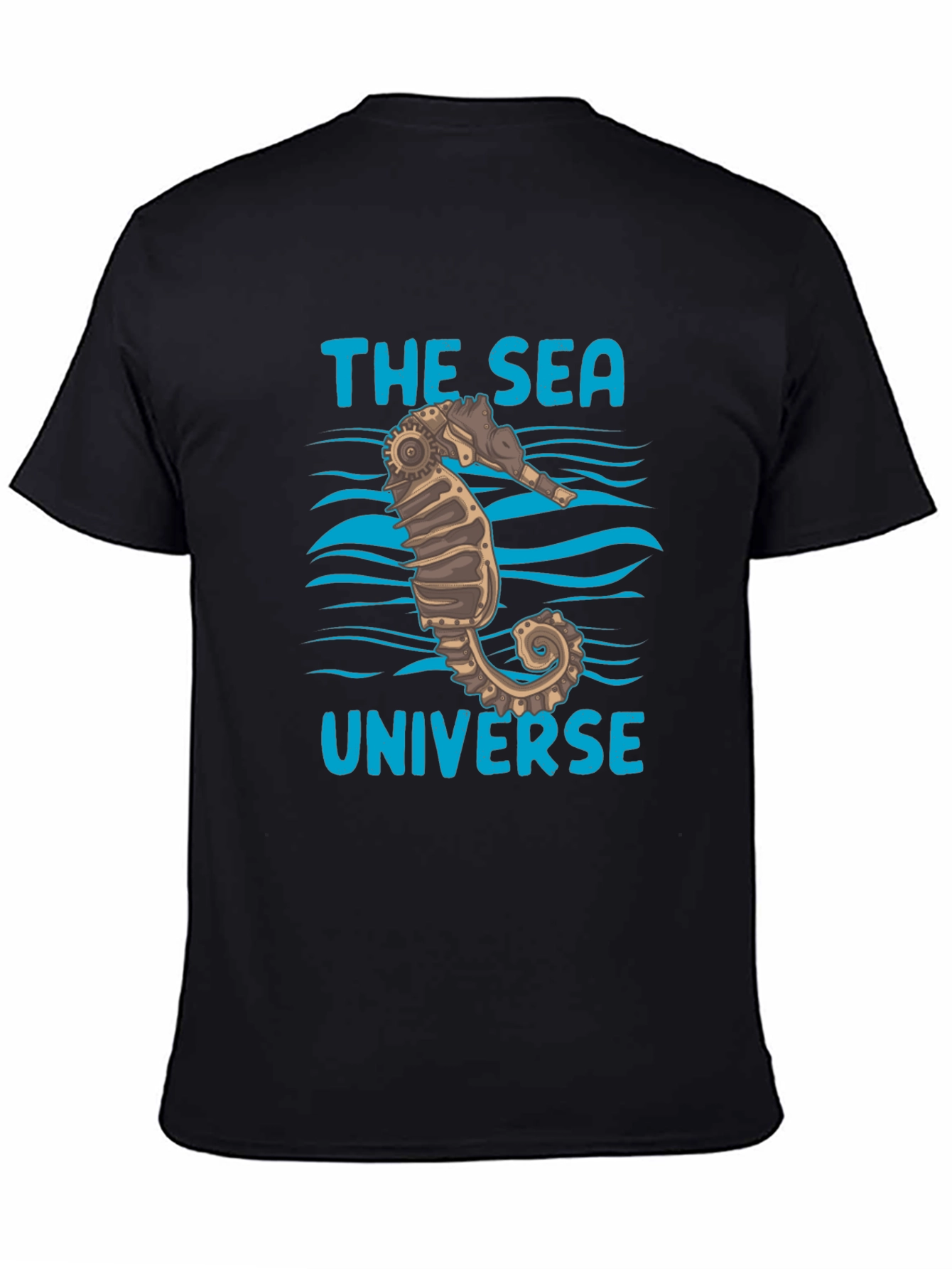 The Sea Universe Black Graphic T-Shirt