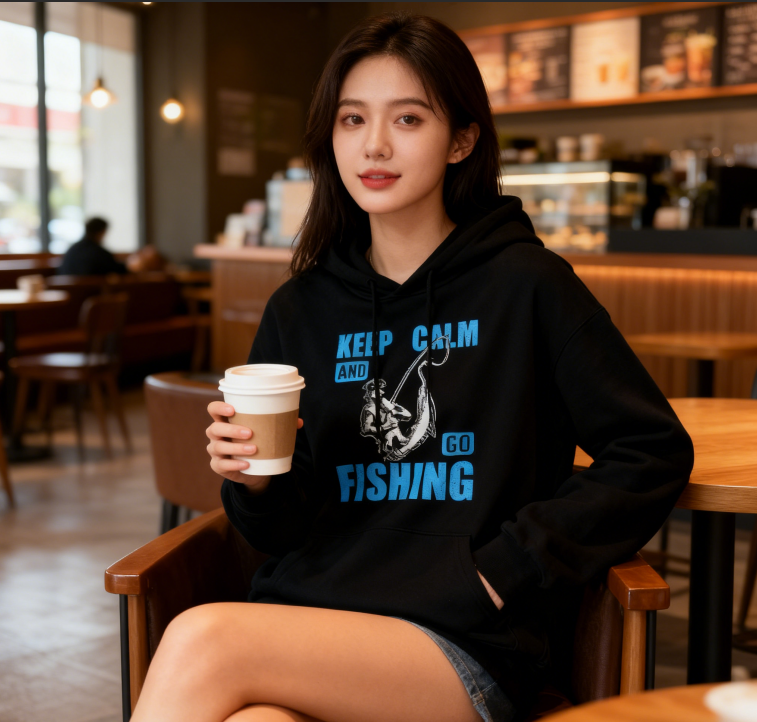 Angler’s Go-To Hoodie: Stylish Keep Calm Fishing Design