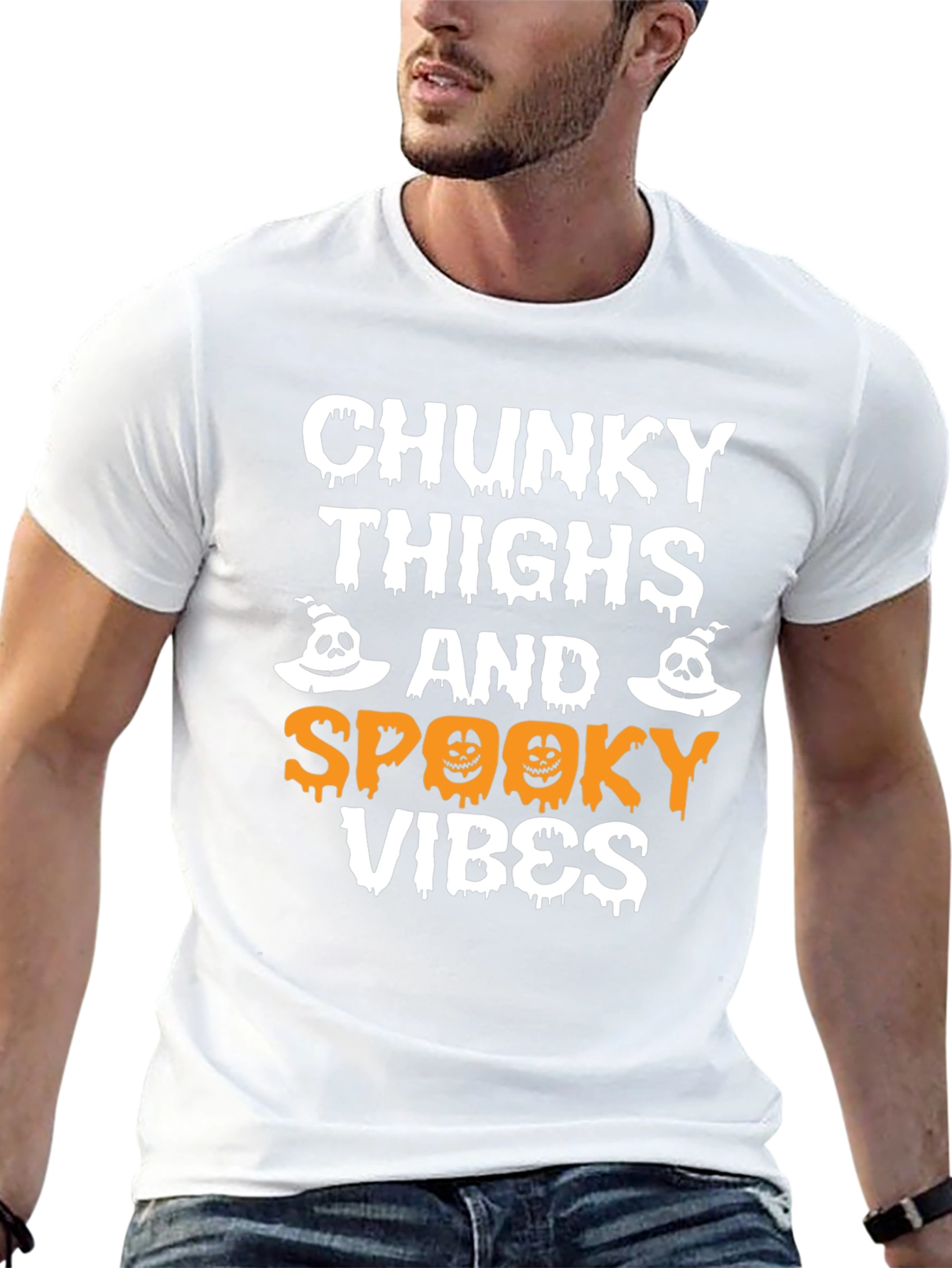 Chunky Thighs Spooky Vibes Halloween T-Shirt