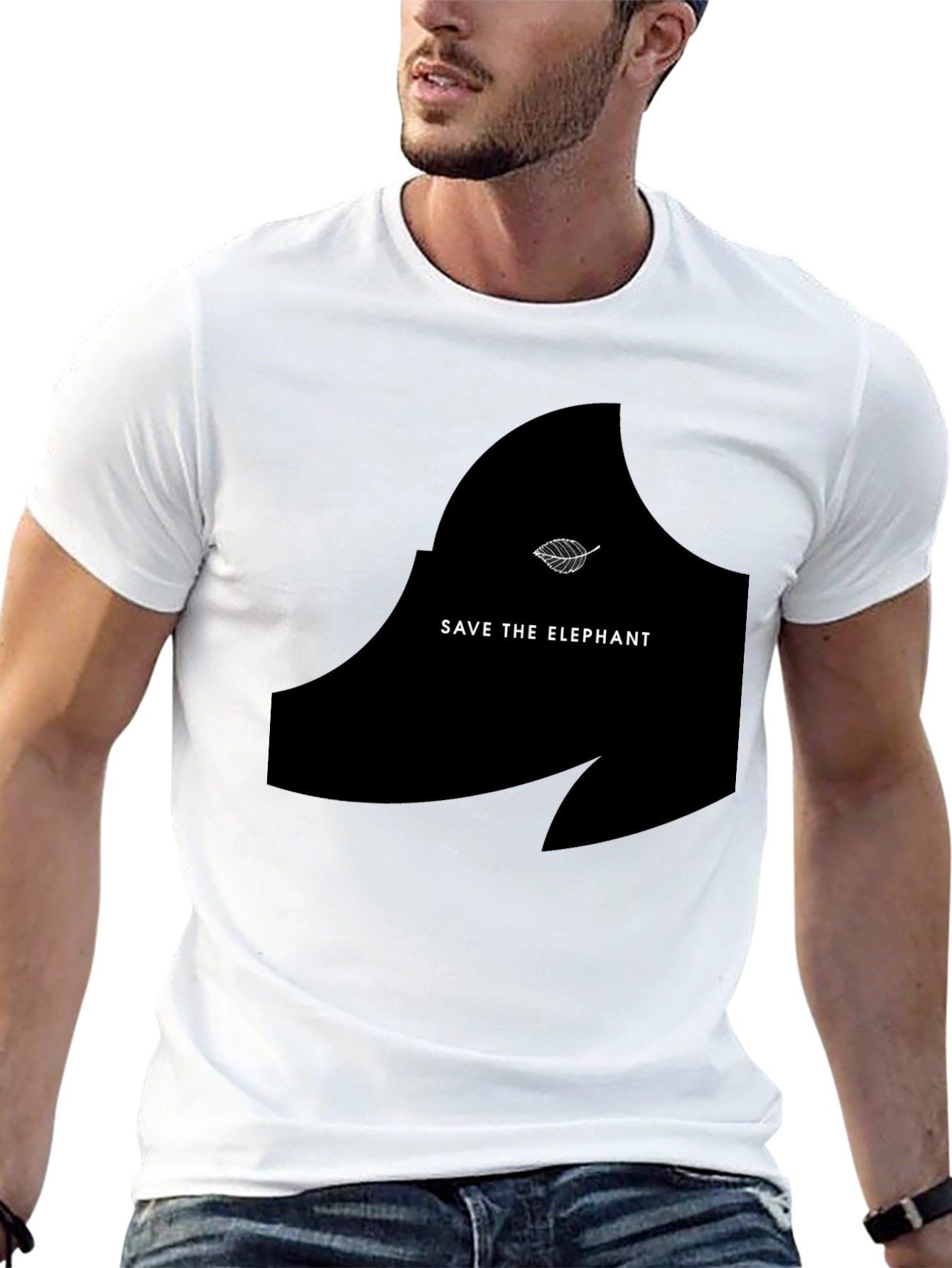 Save the Elephant Graphic Tee - Black Unisex T-Shirt