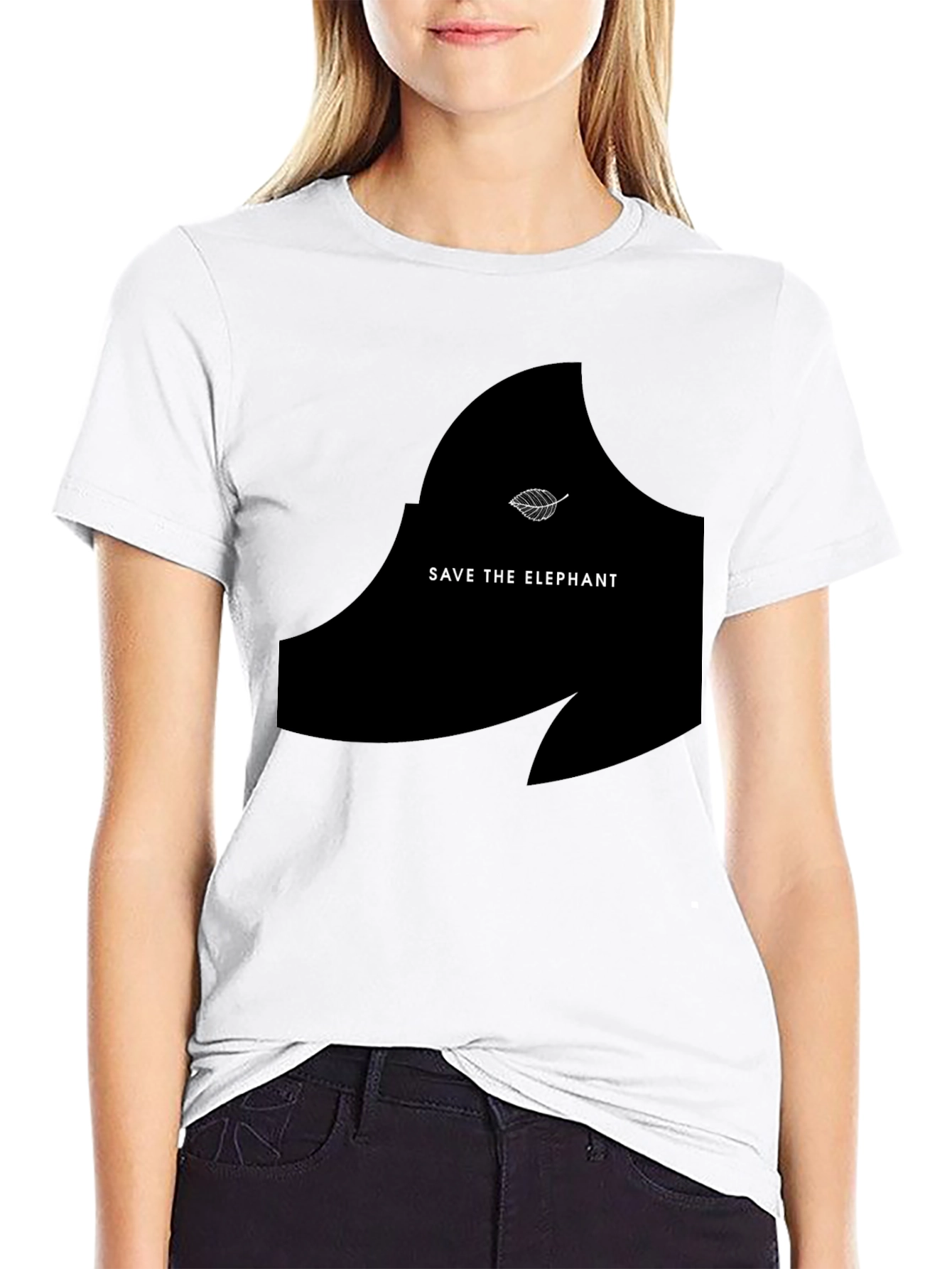 Save the Elephant Graphic Tee - Black Unisex T-Shirt
