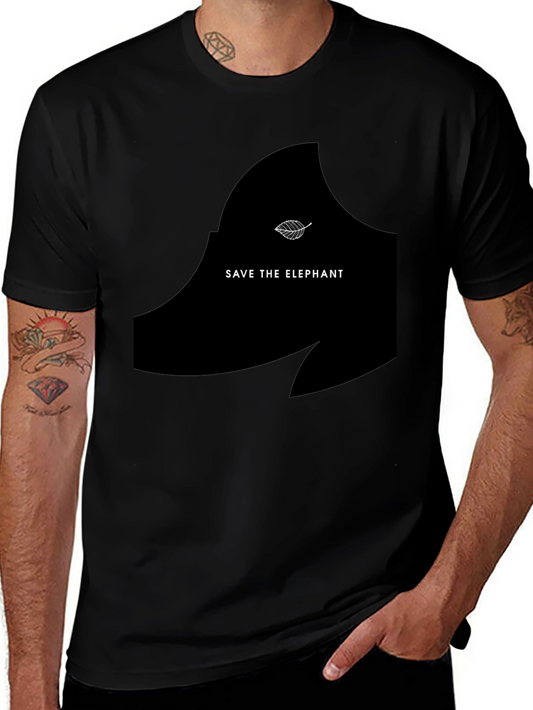 Save the Elephant Graphic Tee - Black Unisex T-Shirt