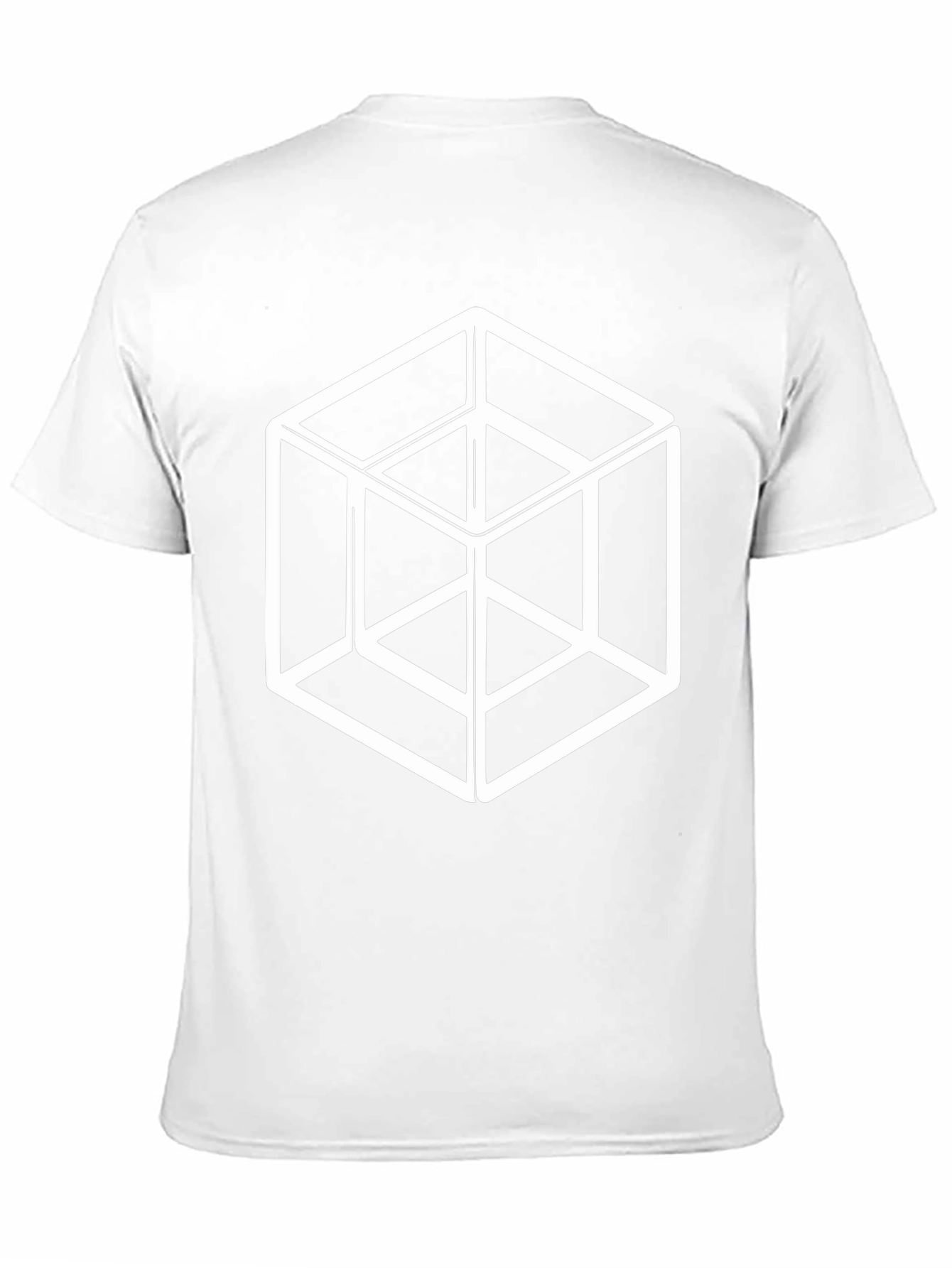 Optical Illusion Cube Graphic Tee - Black Cotton T-Shirt