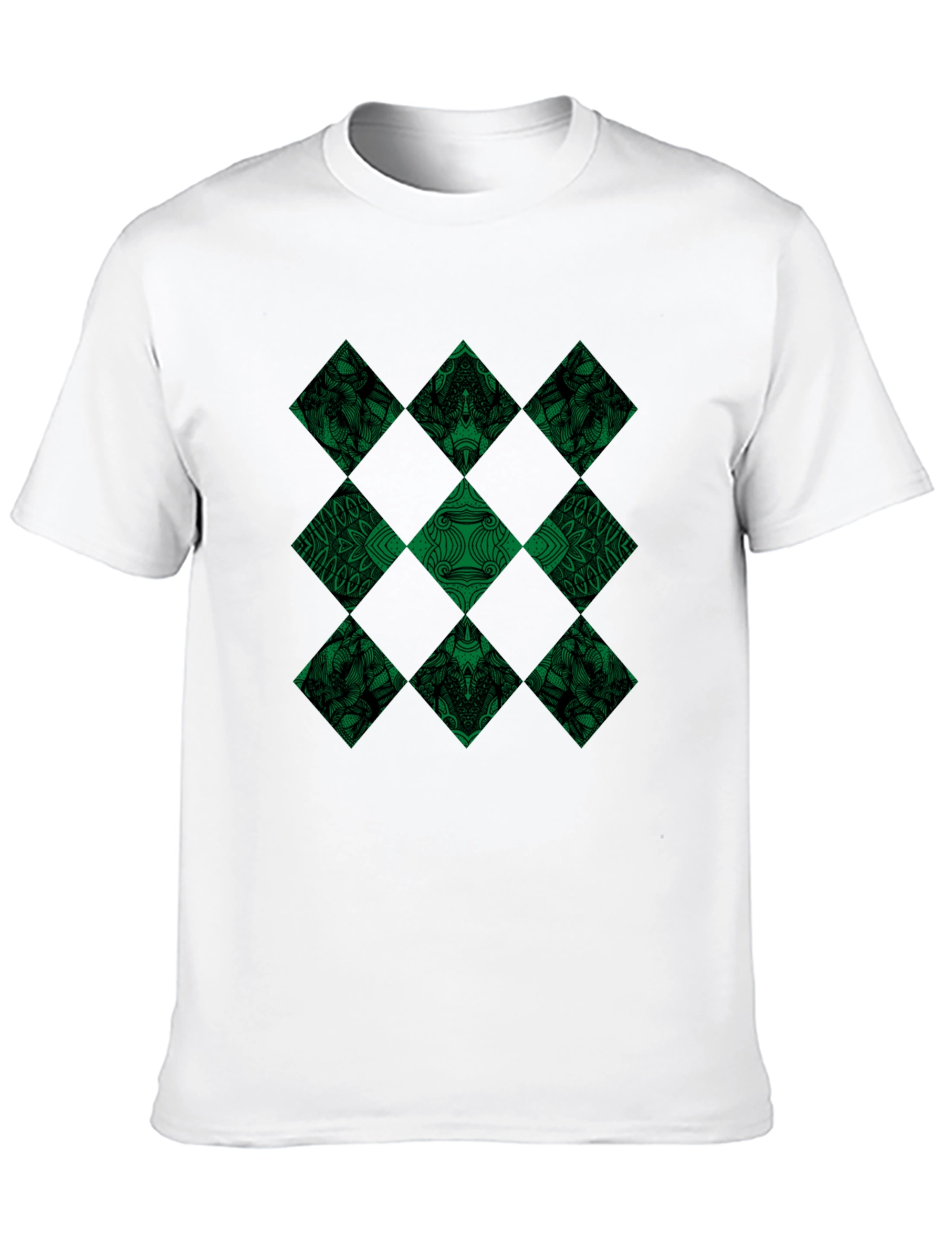 Diamond Pattern Black T-Shirt