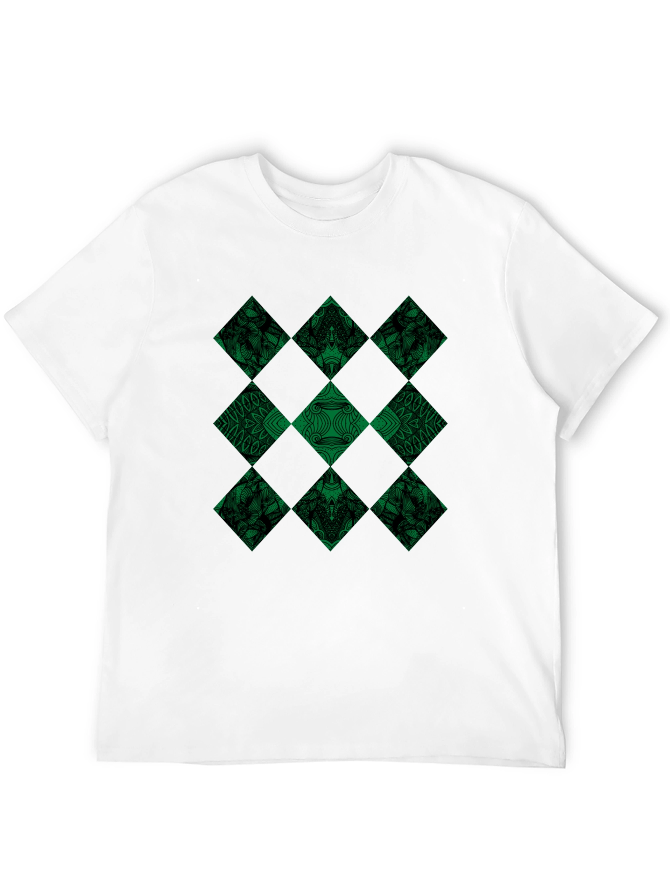 Diamond Pattern Black T-Shirt