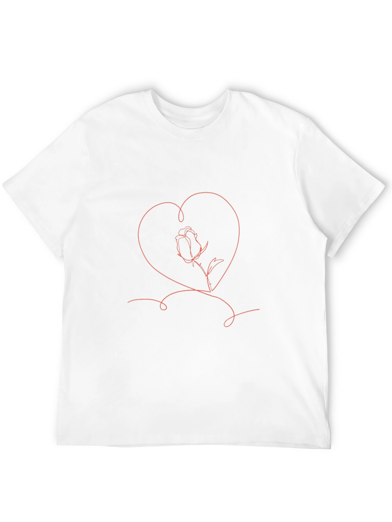 Heart & Rose Graphic Black T-Shirt