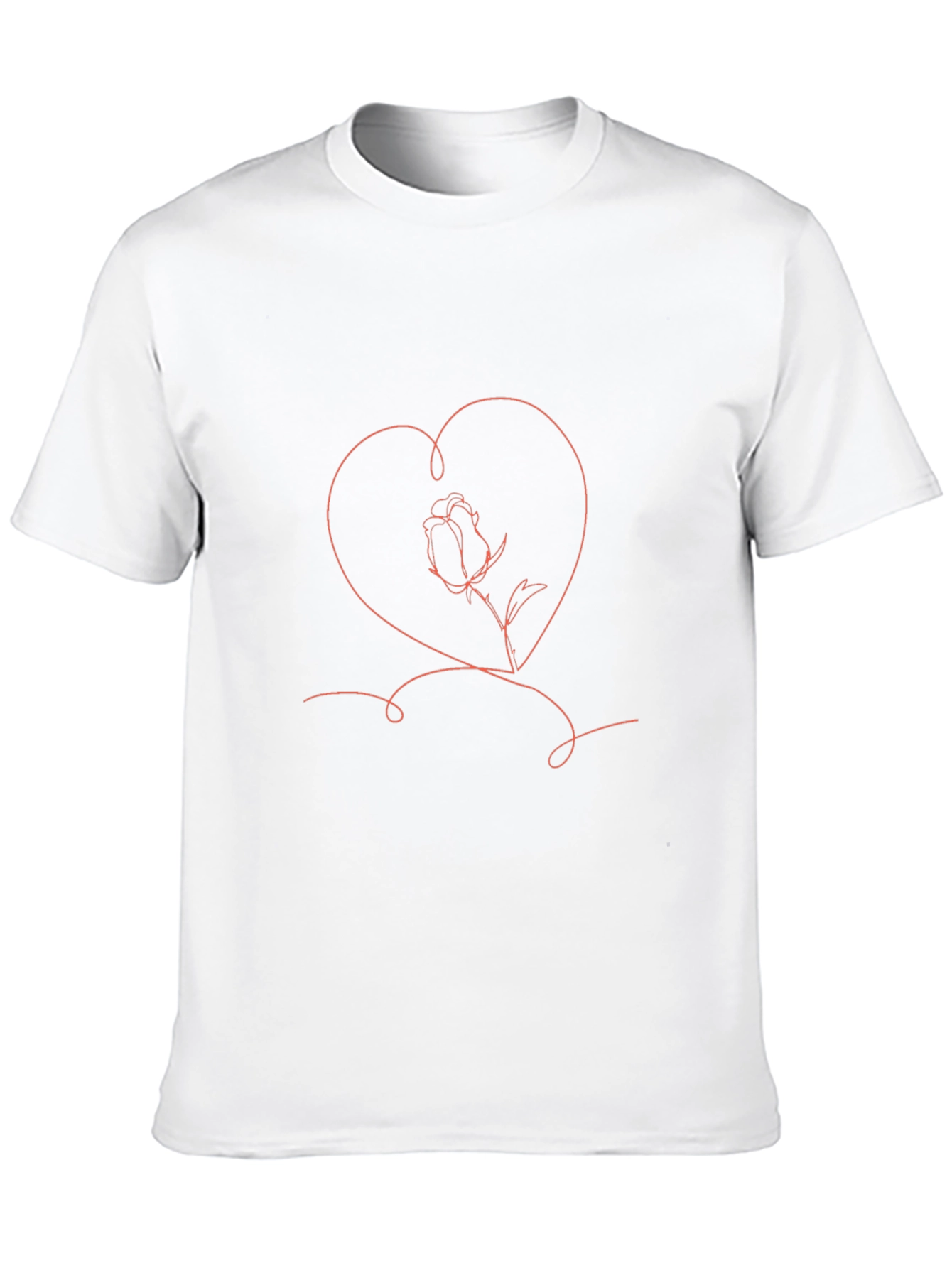 Heart & Rose Graphic Black T-Shirt