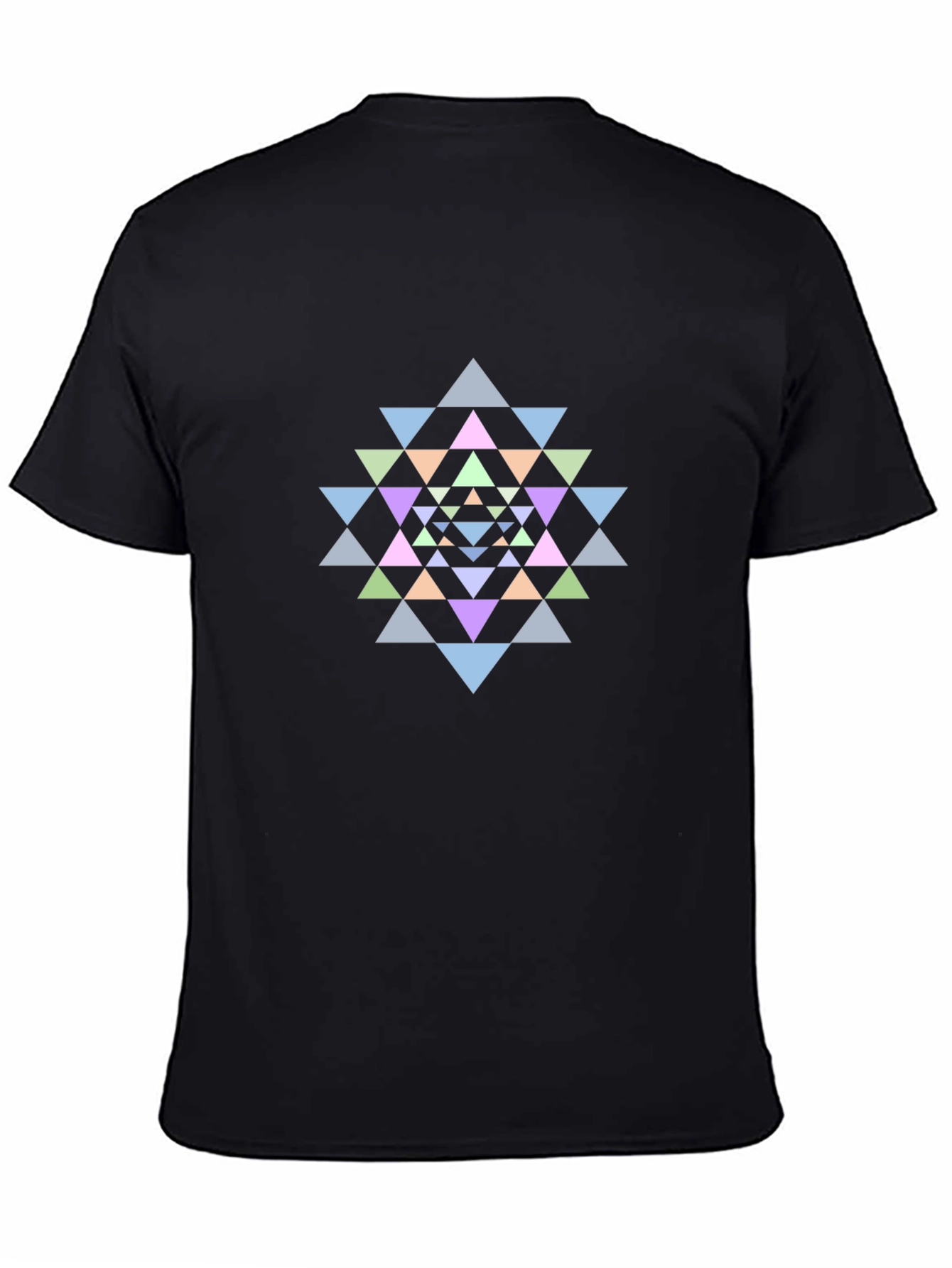 Geometric Mandala Graphic Tee - Black Cotton T-Shirt