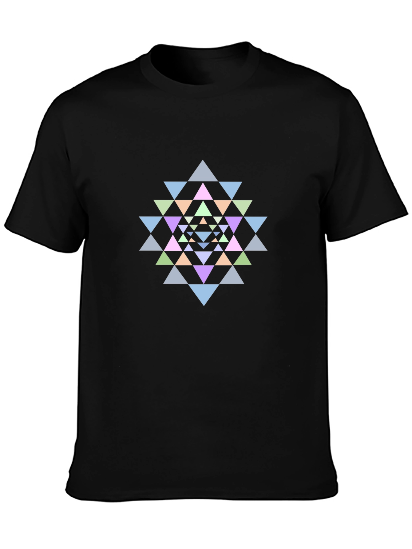 Geometric Mandala Graphic Tee - Black Cotton T-Shirt