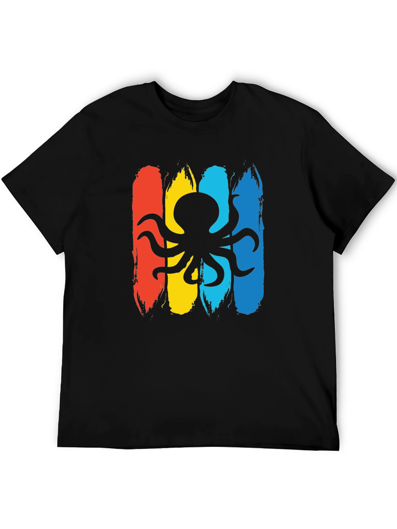 Octopus Graphic Mens Black T-Shirt