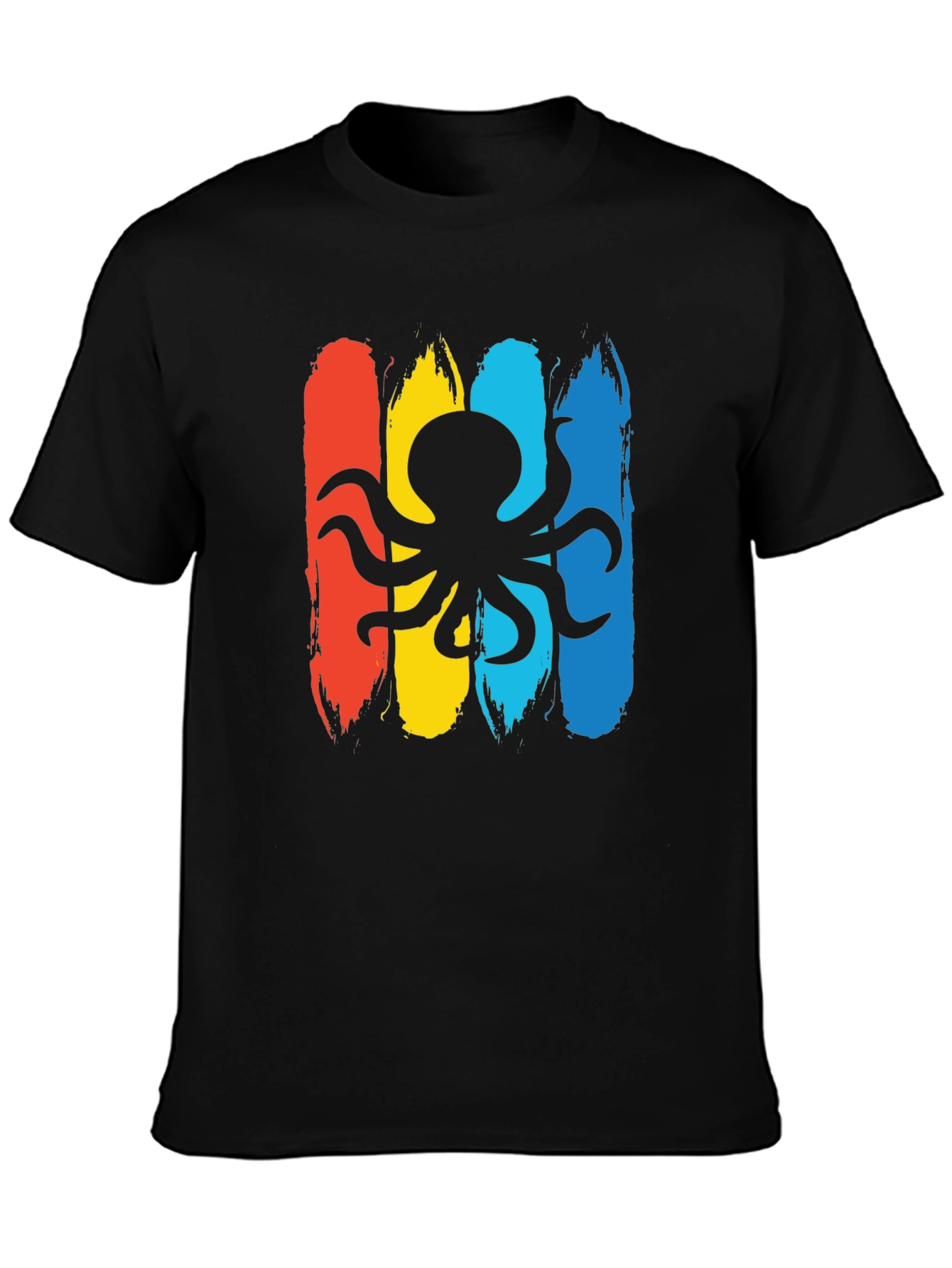 Octopus Graphic Mens Black T-Shirt