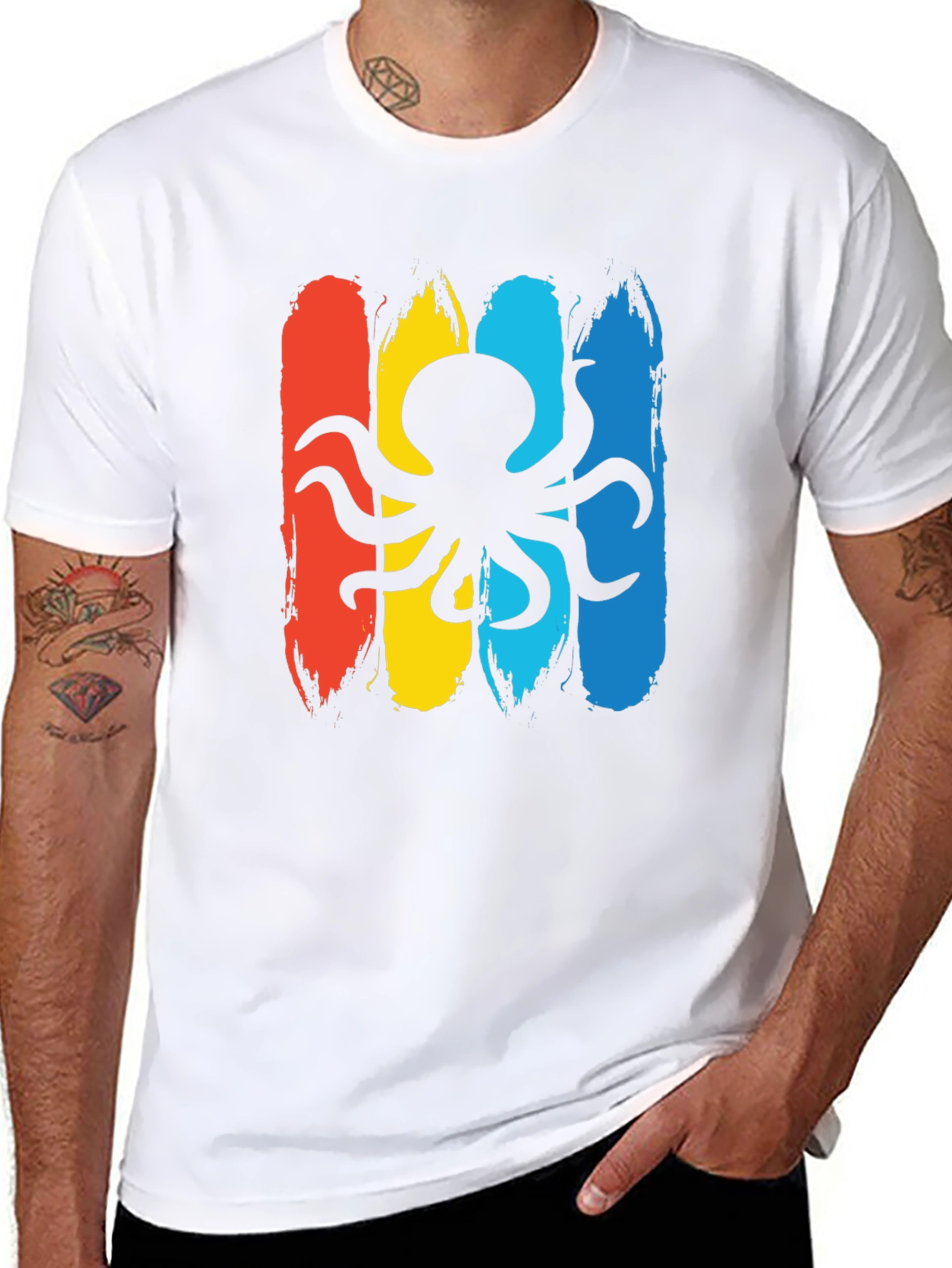 Octopus Graphic Mens Black T-Shirt