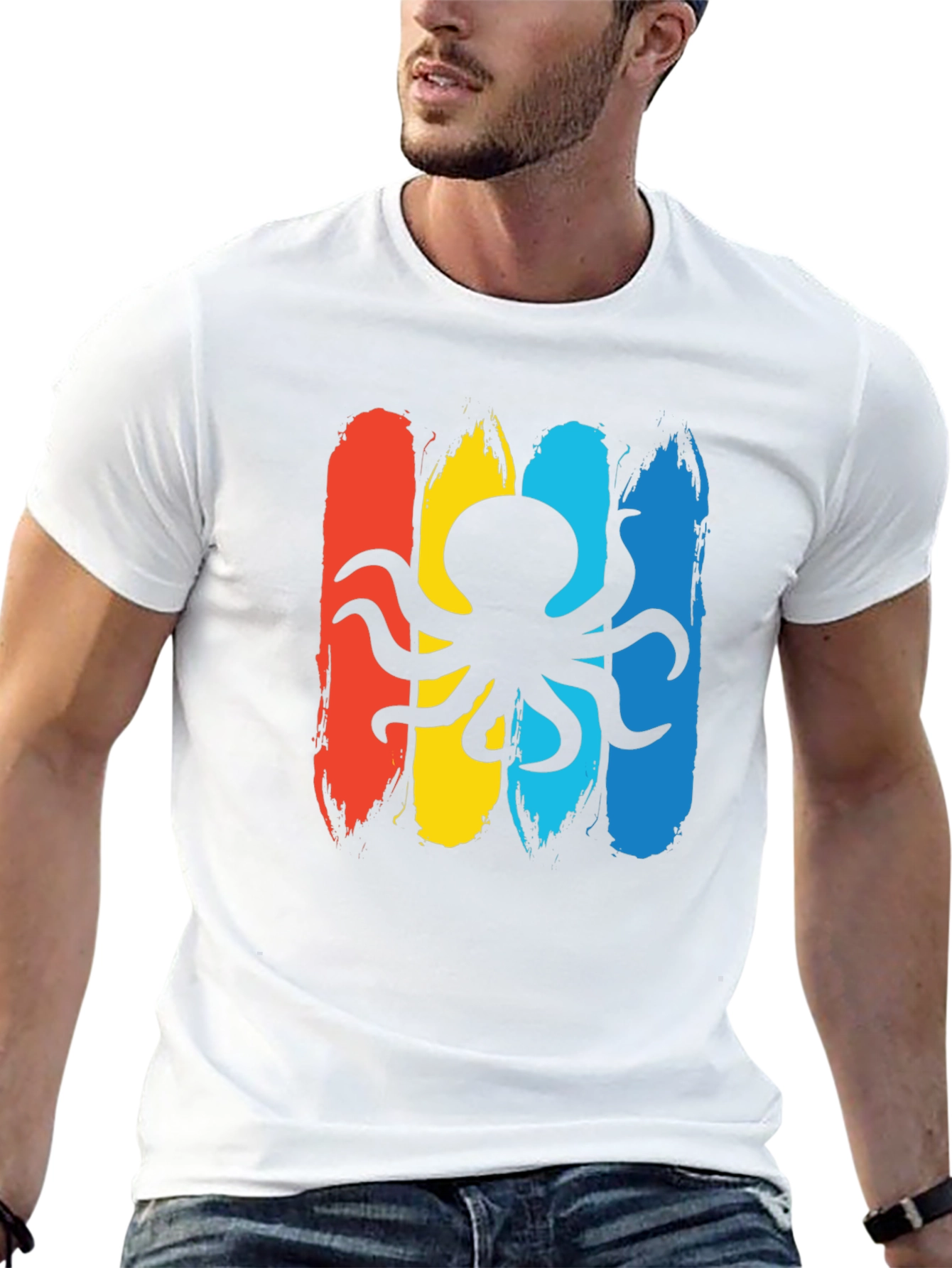 Octopus Graphic Mens Black T-Shirt