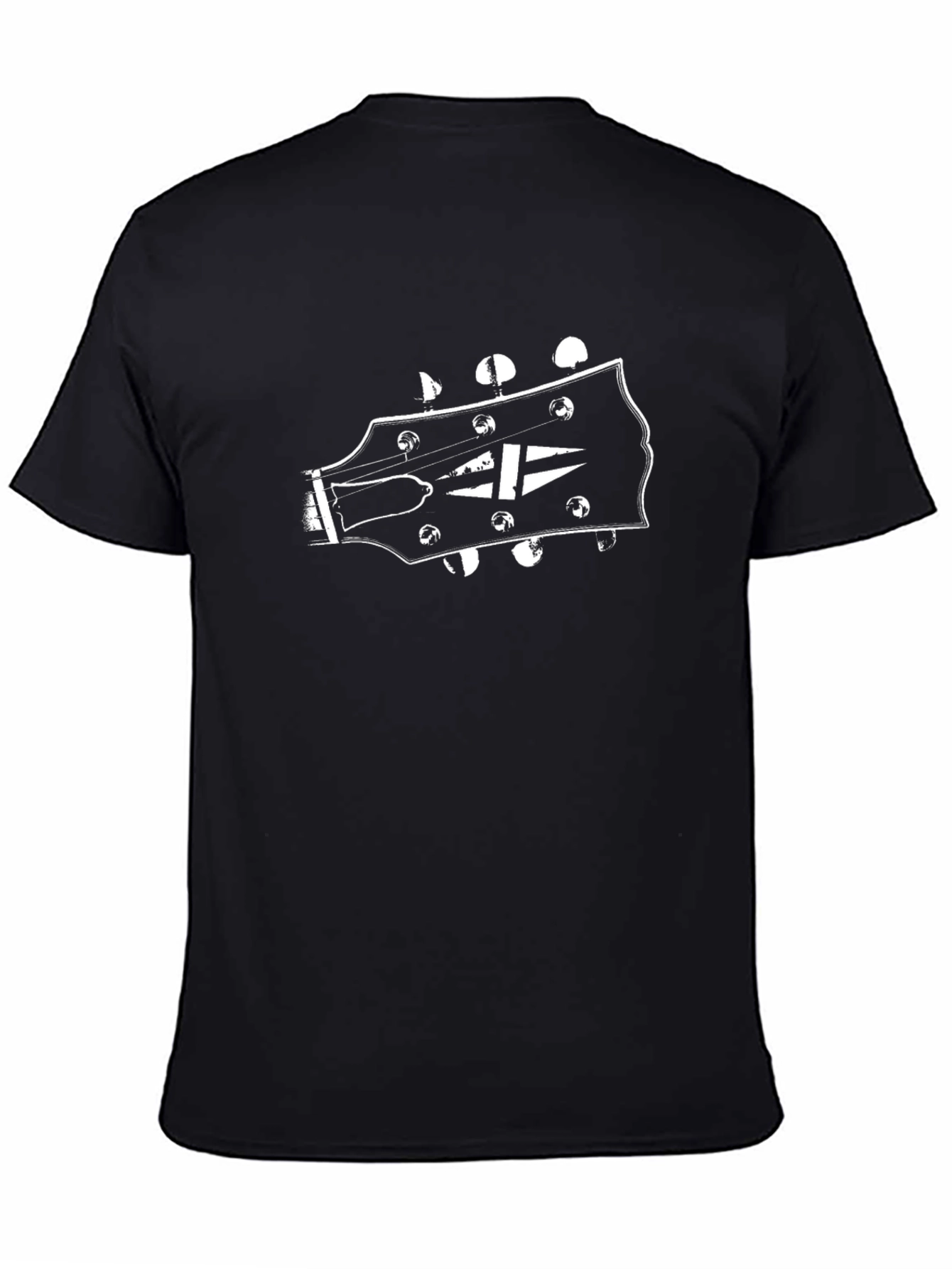 Guitar Headstock Graphic Black T-Shirt