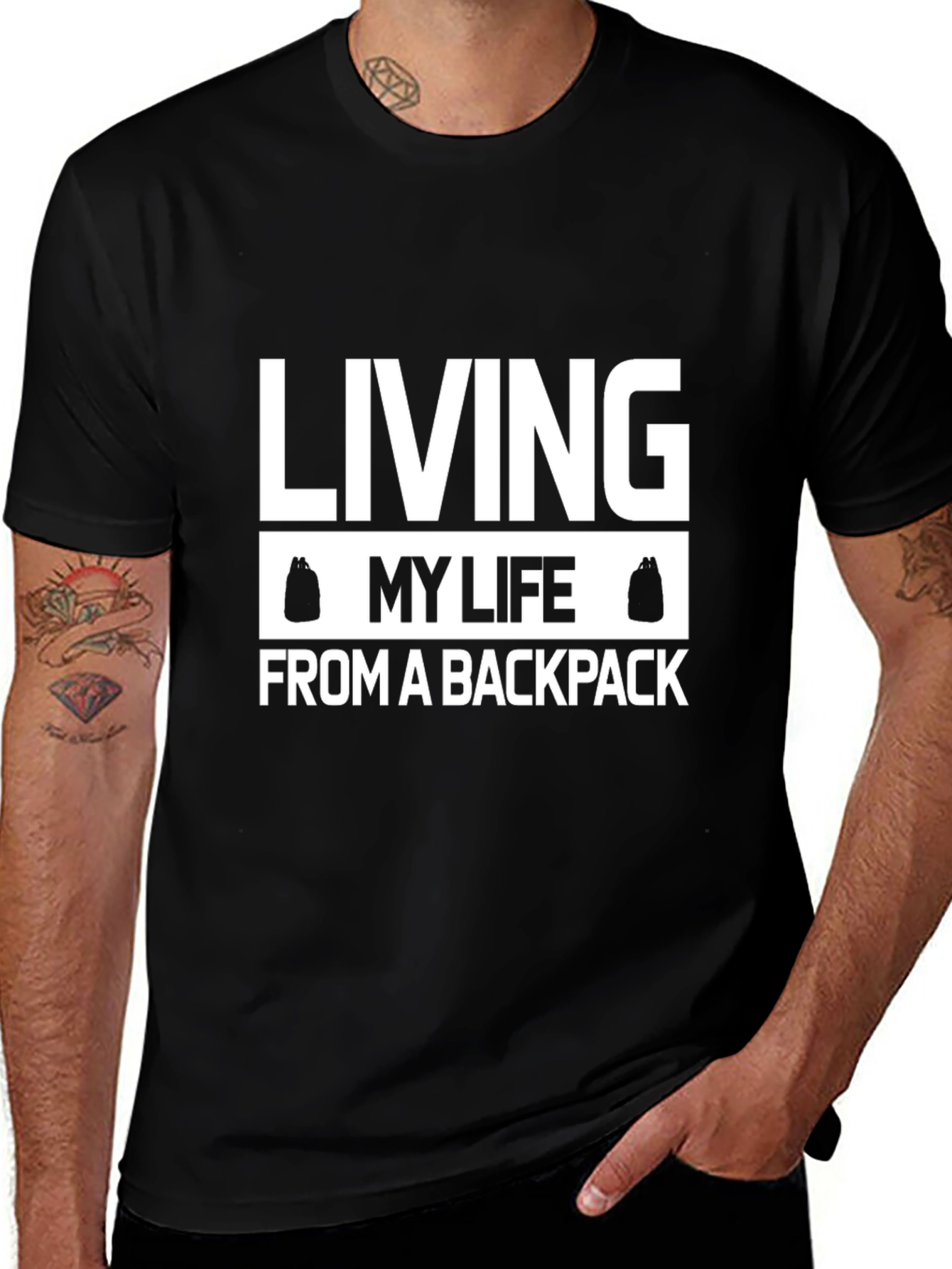Living My Life From a Backpack Graphic T-Shirt