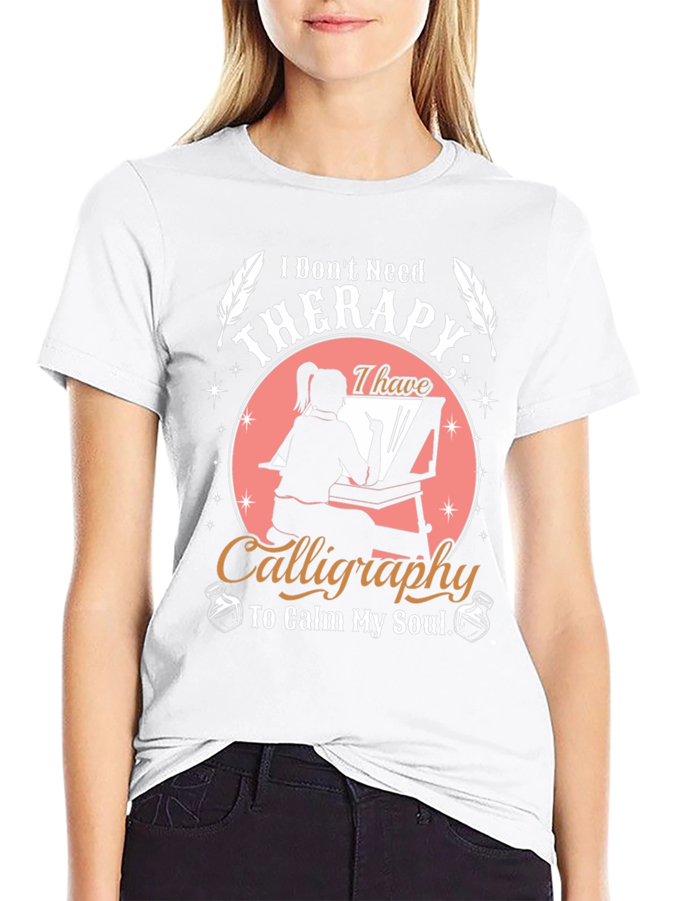 Calligraphy Therapy T-Shirt - Calm Your Soul