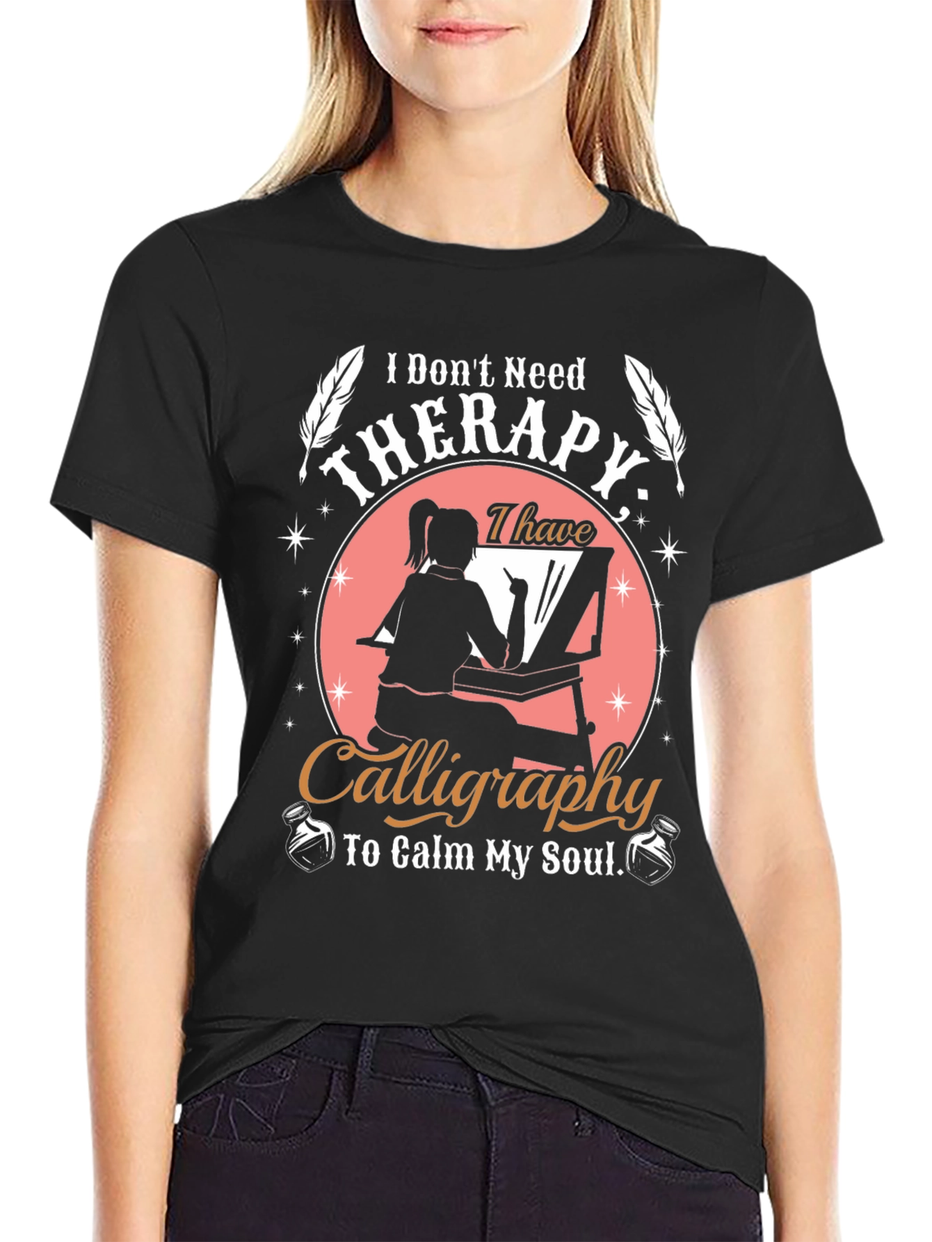 Calligraphy Therapy T-Shirt - Calm Your Soul
