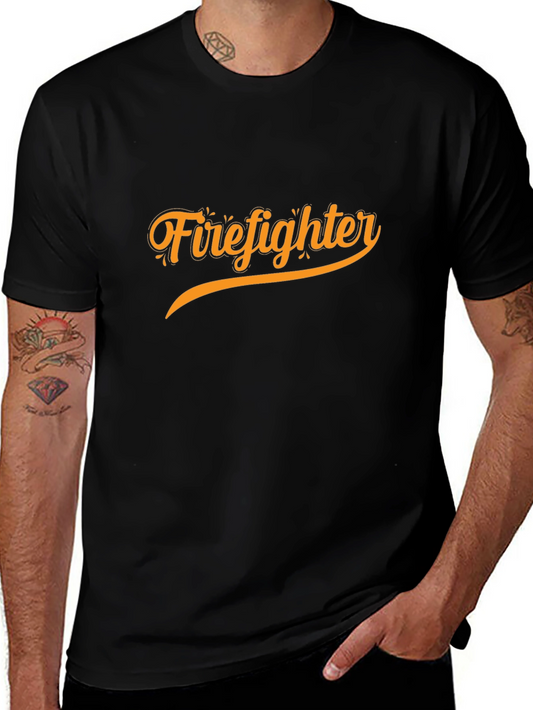 Firefighter Graphic Tee - Black Cotton Blend