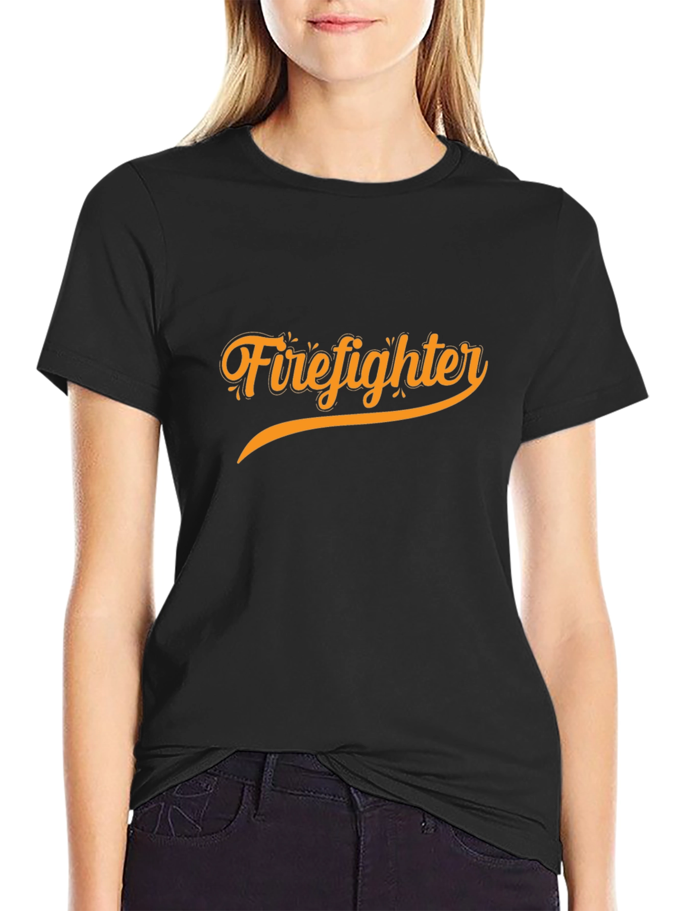Firefighter Graphic Tee - Black Cotton Blend