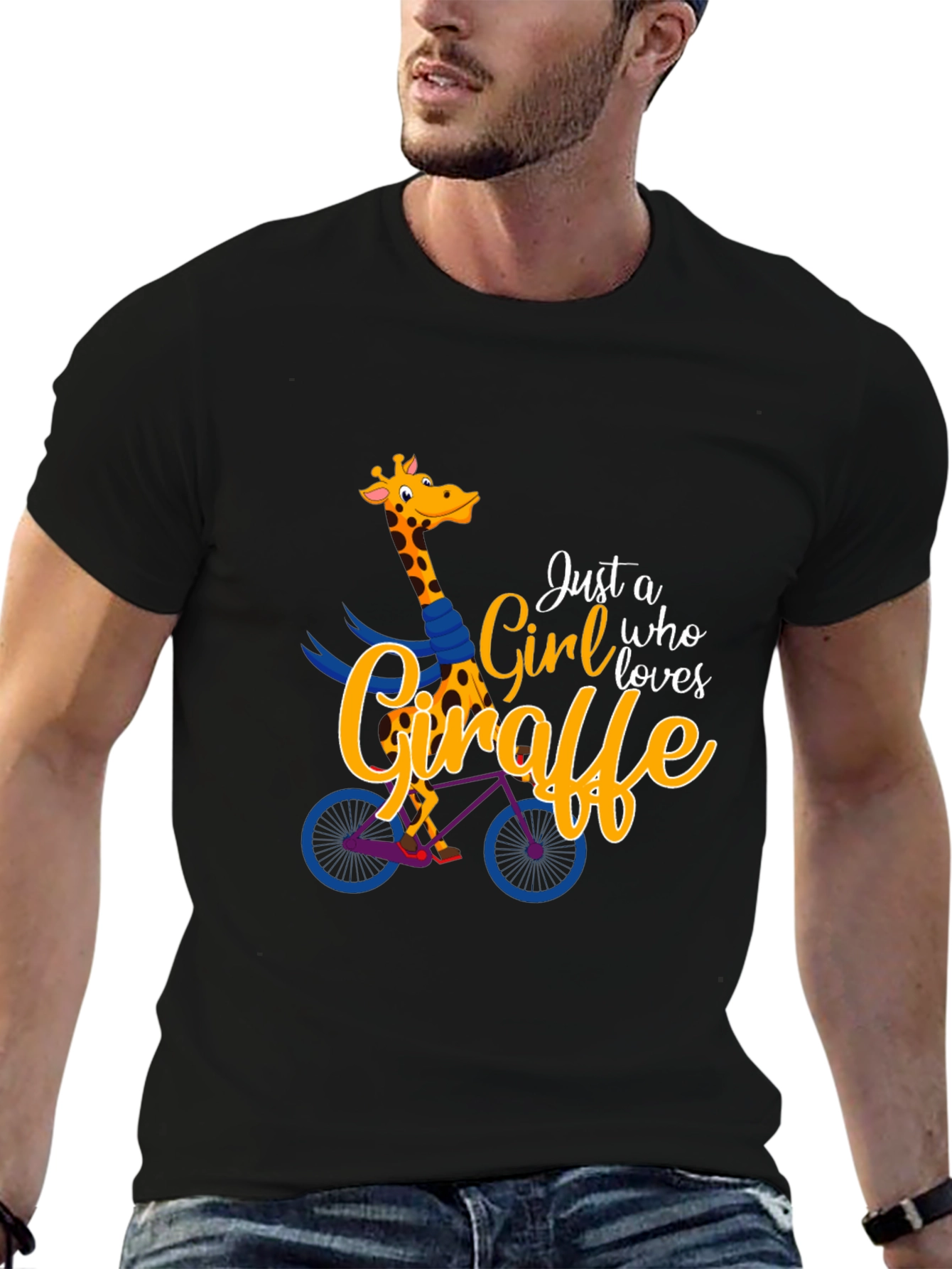 Giraffe Lover Graphic Tee - Black T-Shirt