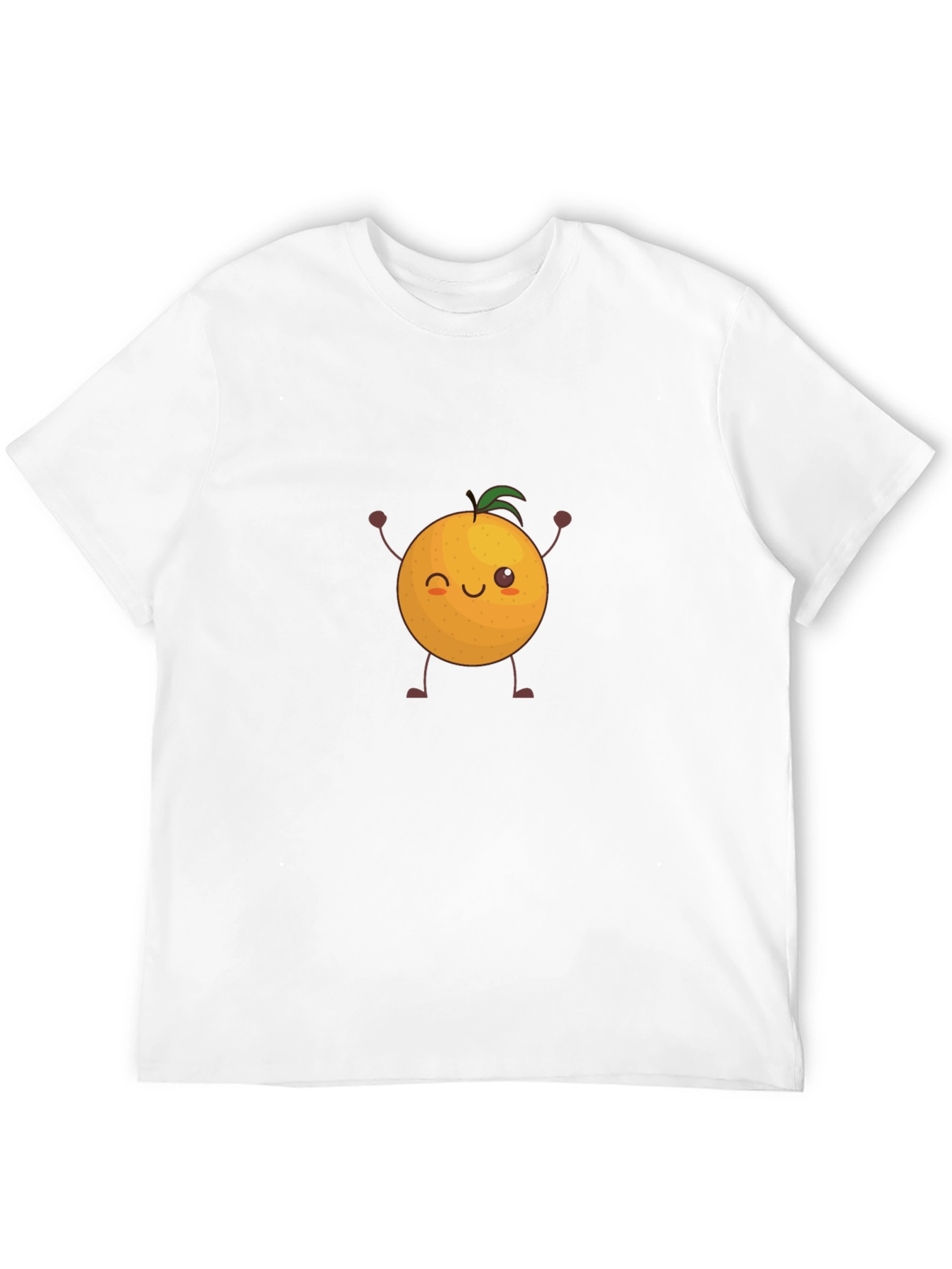 Cute Orange Graphic Tee - Black Cotton T-Shirt