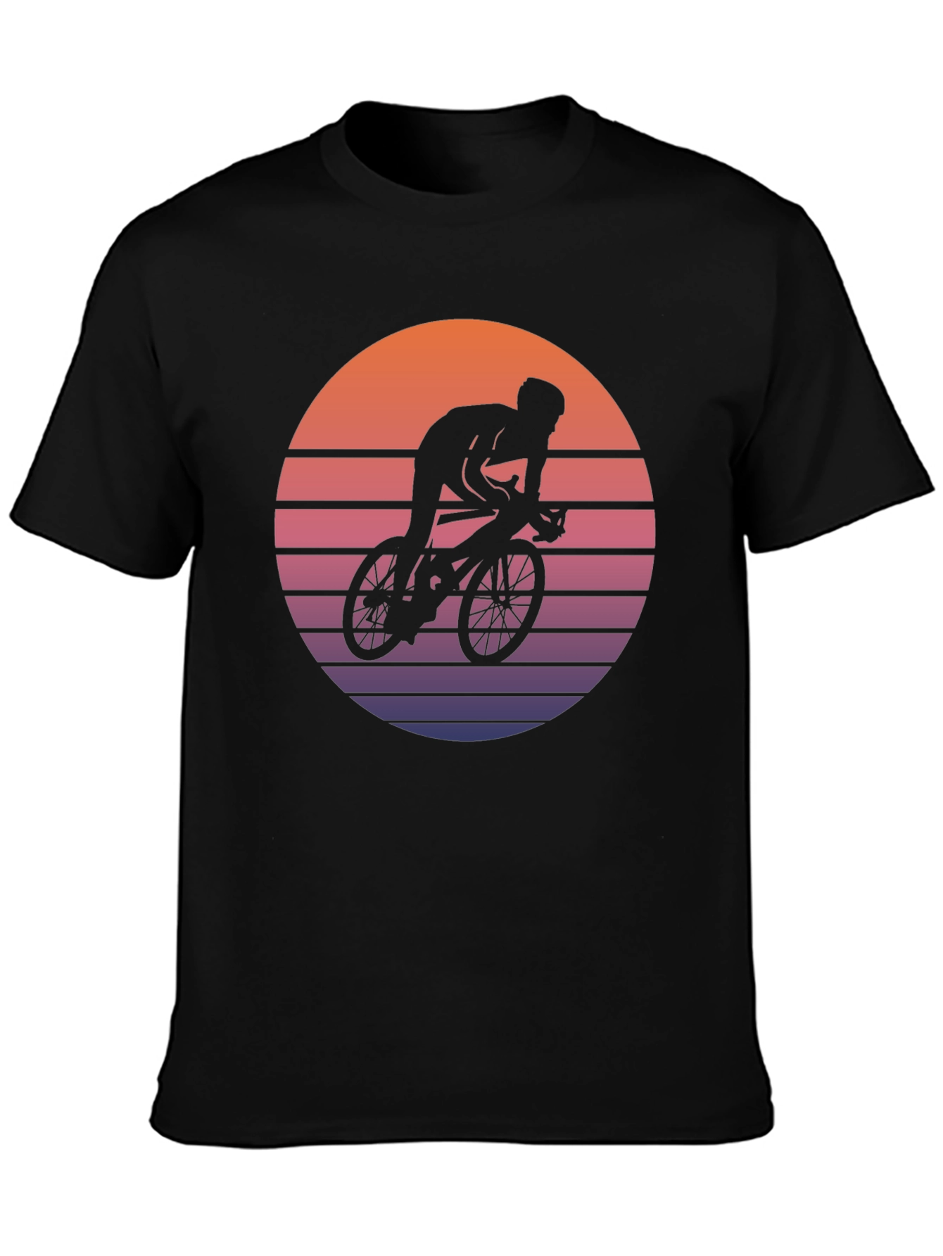 Retro Sunset Cyclist Graphic Tee