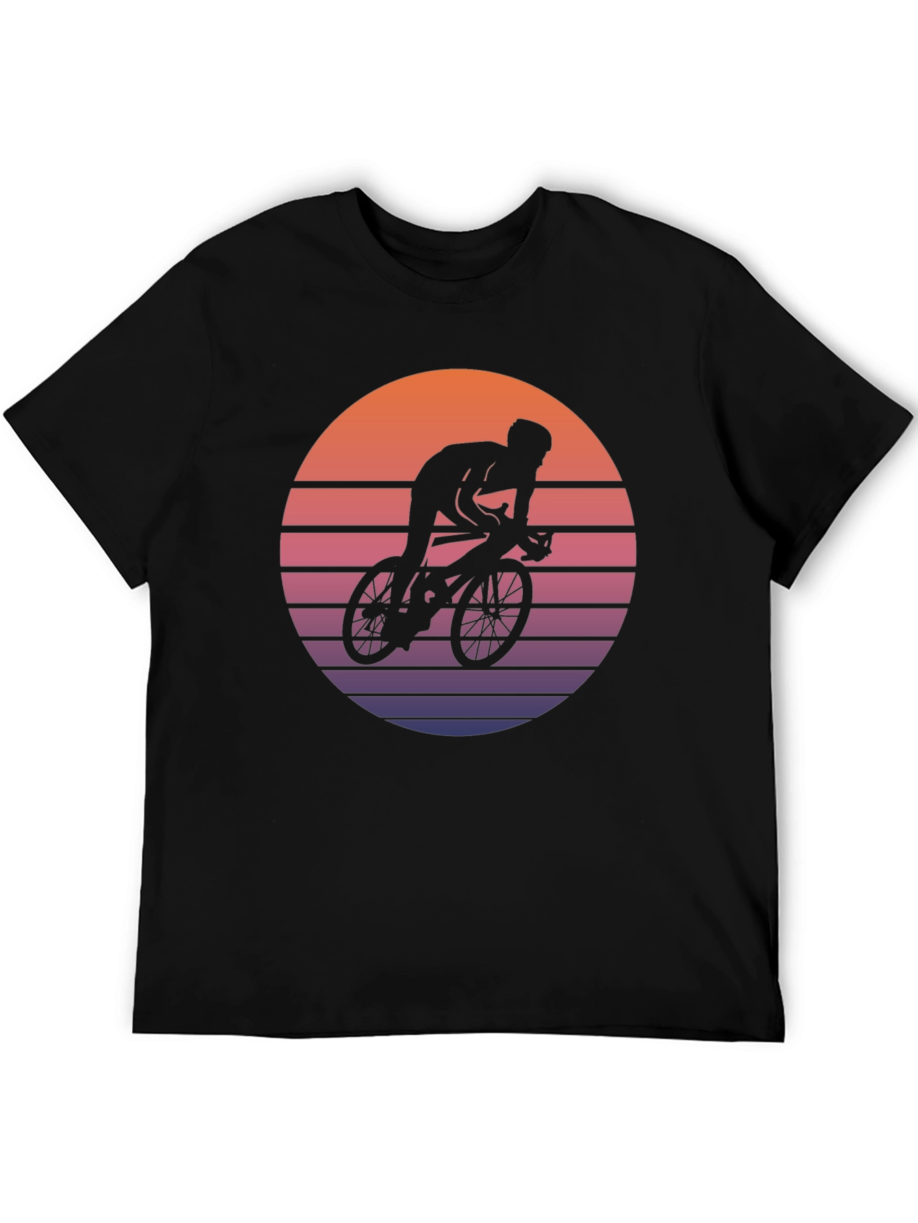Retro Sunset Cyclist Graphic Tee