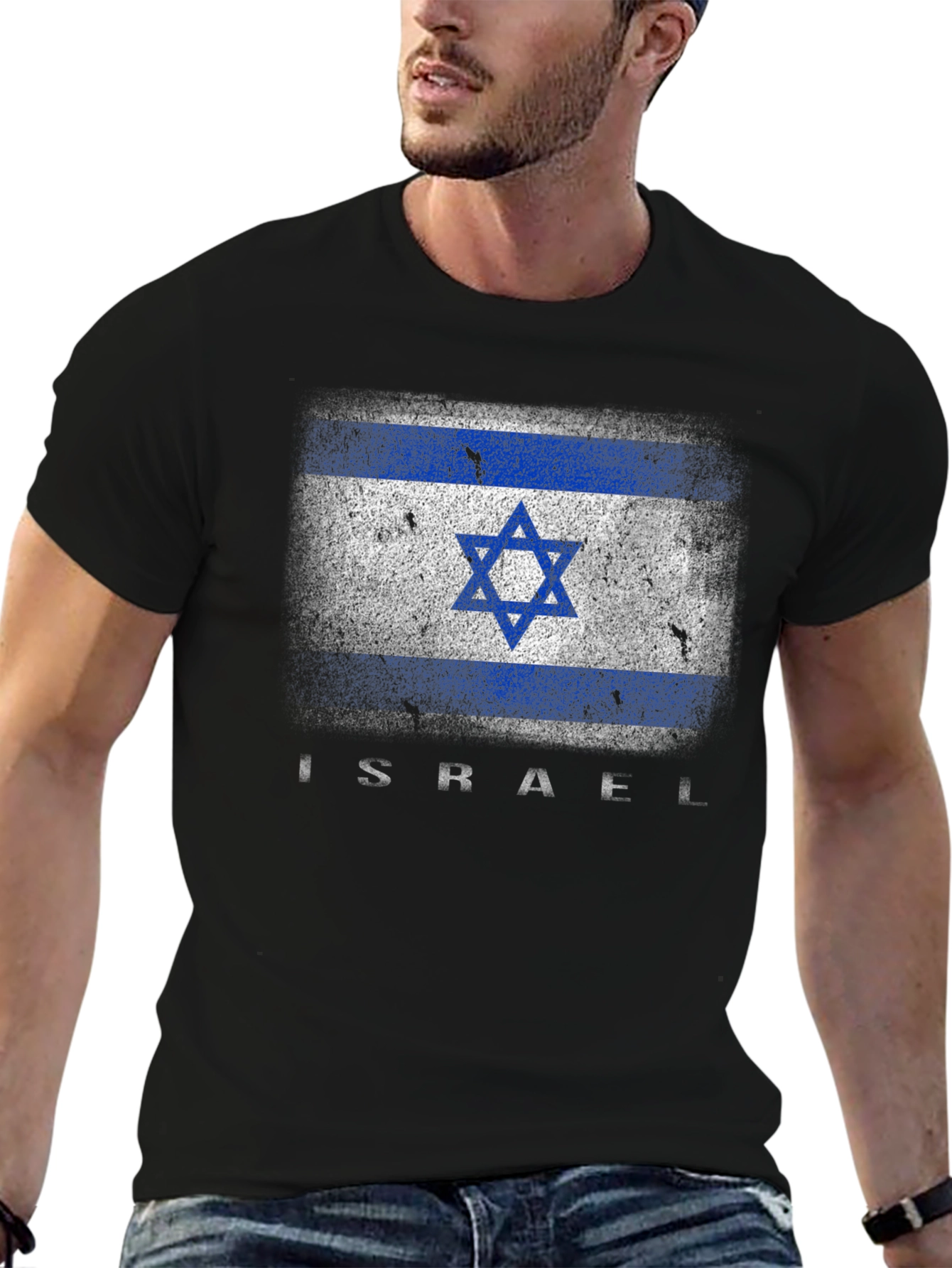 Israel Flag Graphic T-Shirt - Black