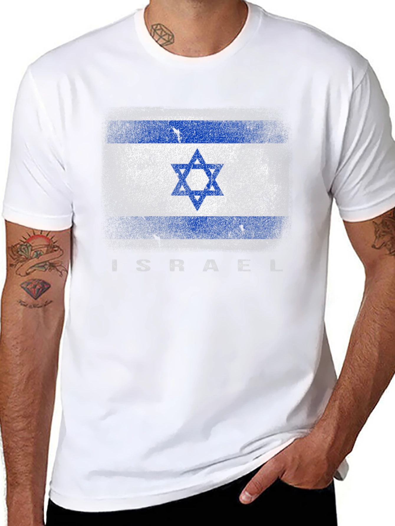Israel Flag Graphic T-Shirt - Black
