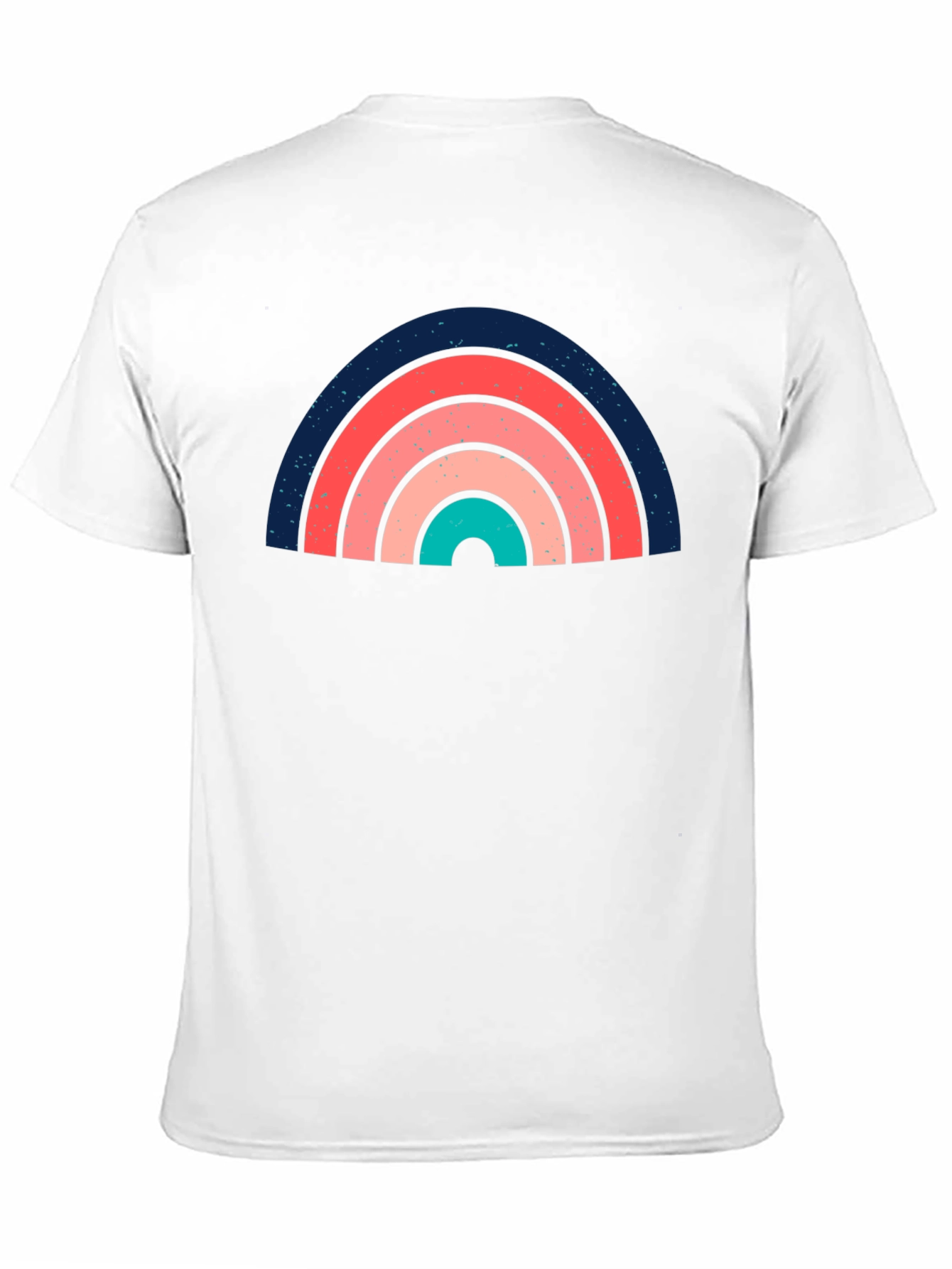 Retro Rainbow Graphic Tee - Soft Black Cotton T-Shirt