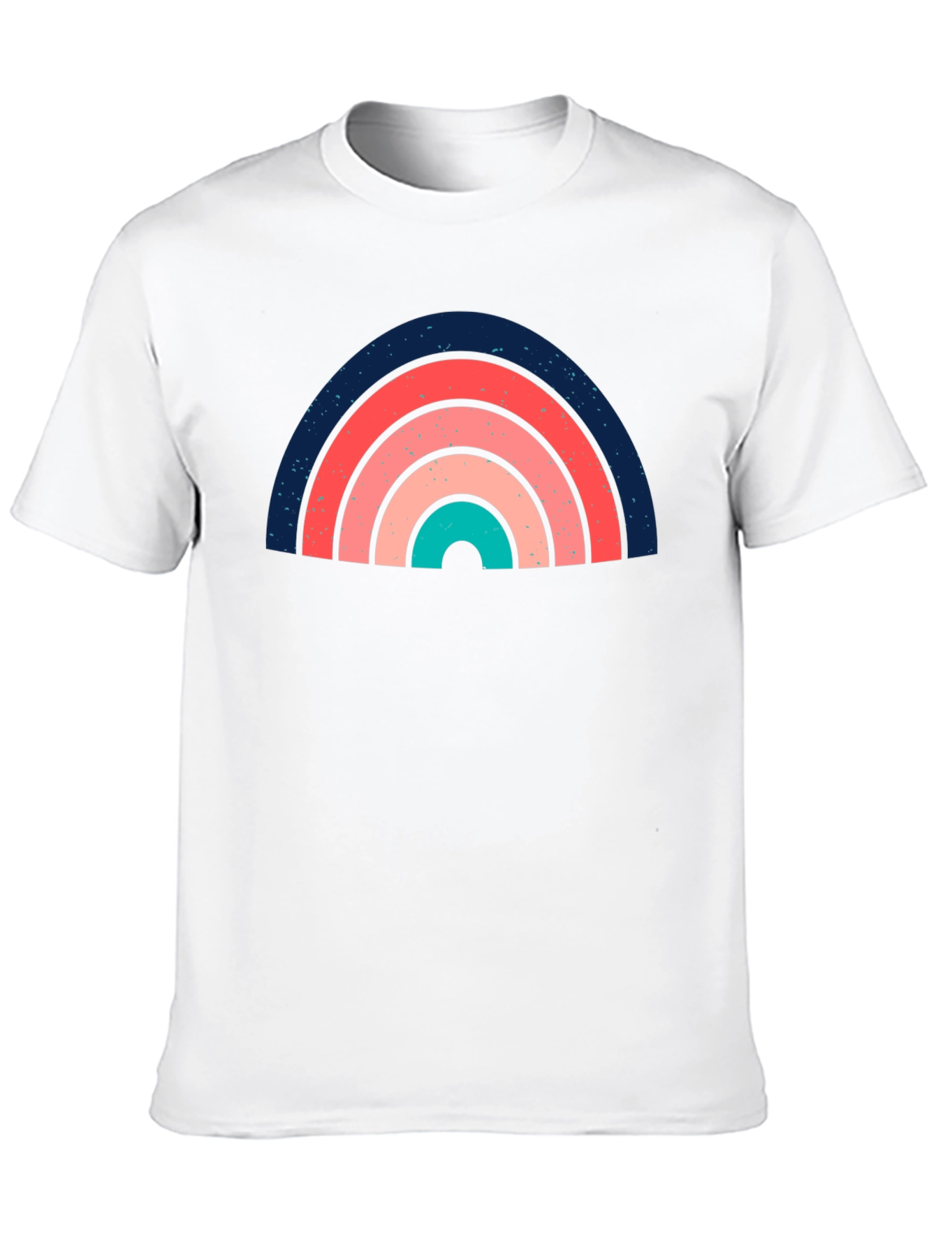 Retro Rainbow Graphic Tee - Soft Black Cotton T-Shirt