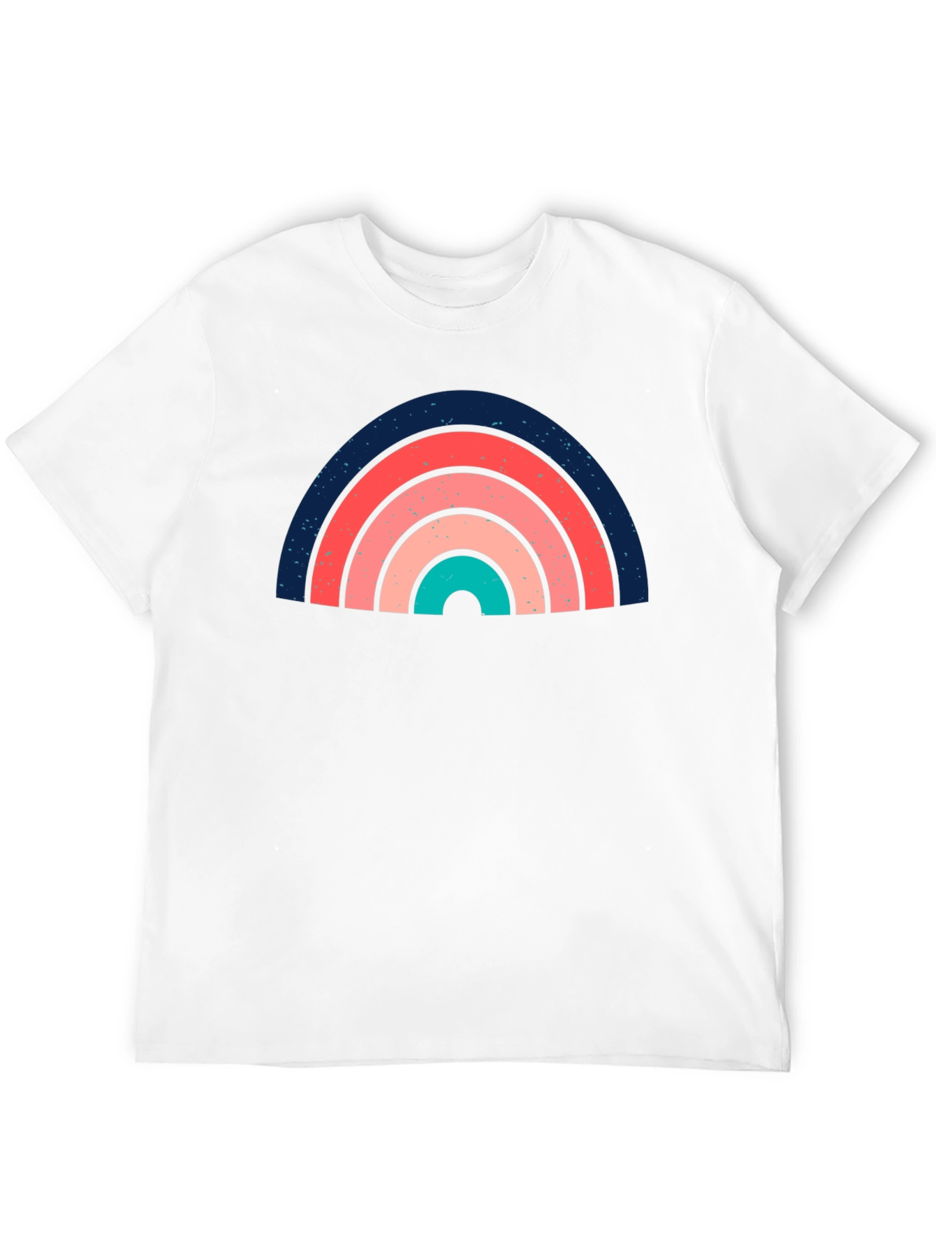 Retro Rainbow Graphic Tee - Soft Black Cotton T-Shirt