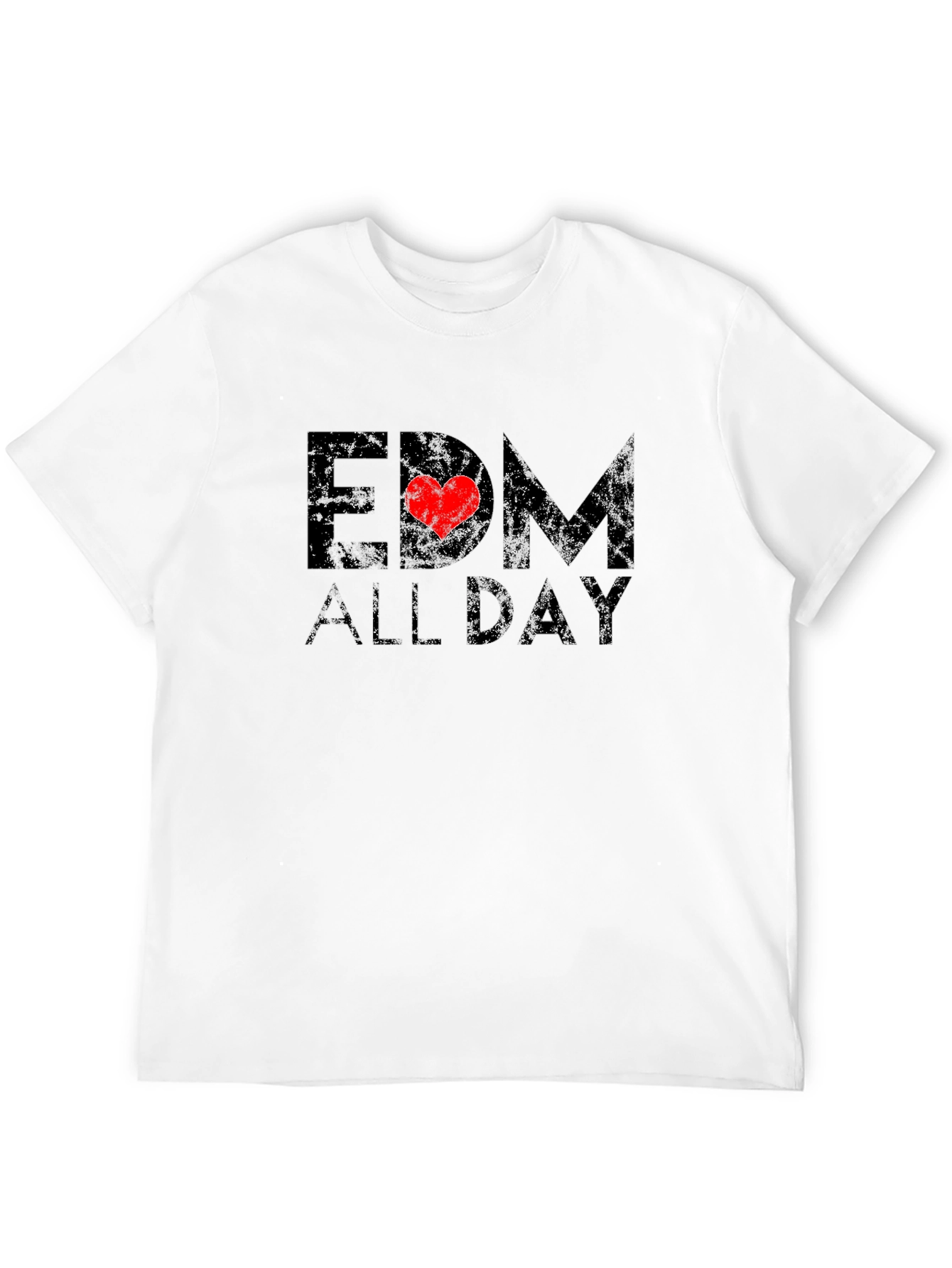 EDM All Day Graphic T-Shirt - Black Crew Neck