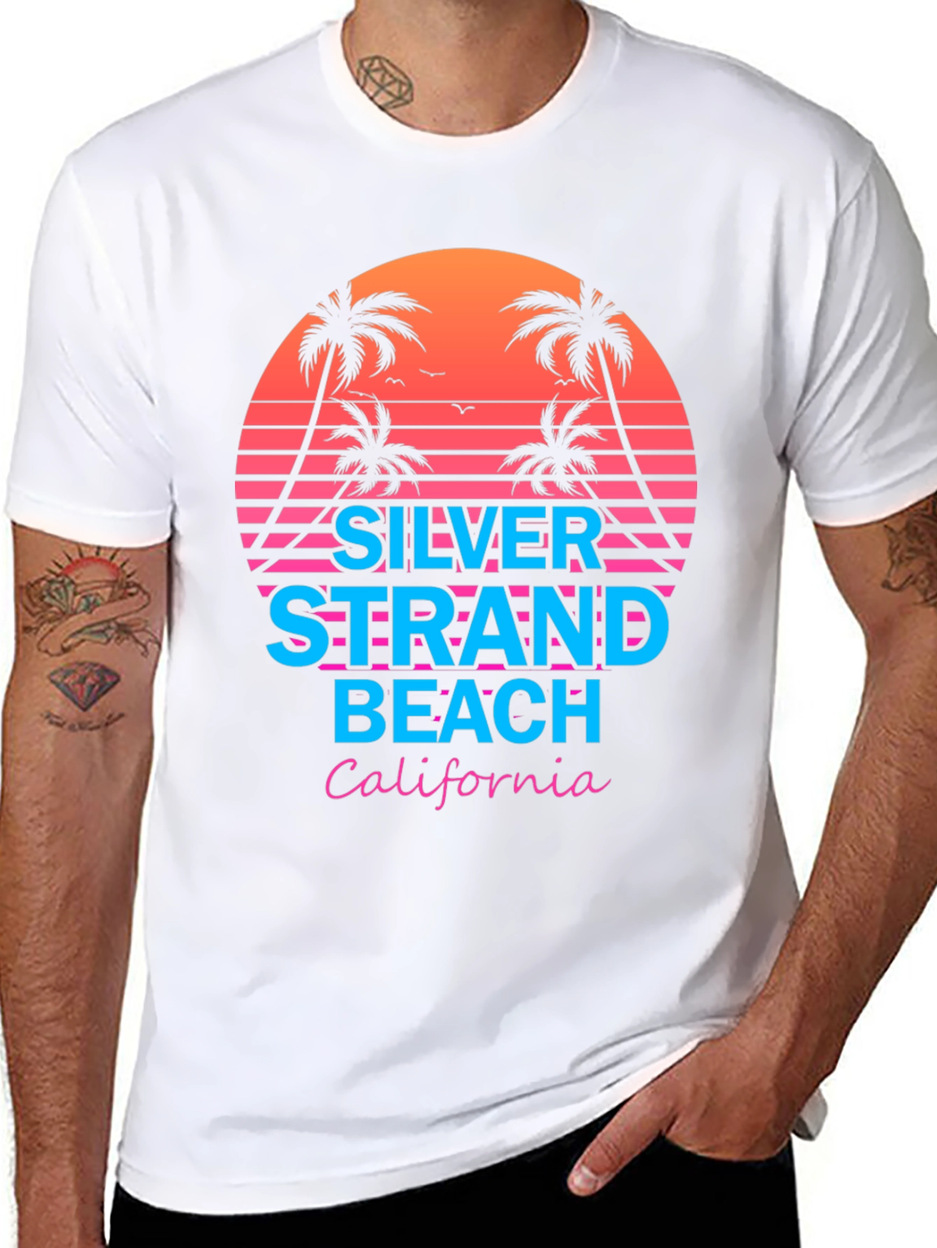 Silver Strand Beach Retro T-Shirt