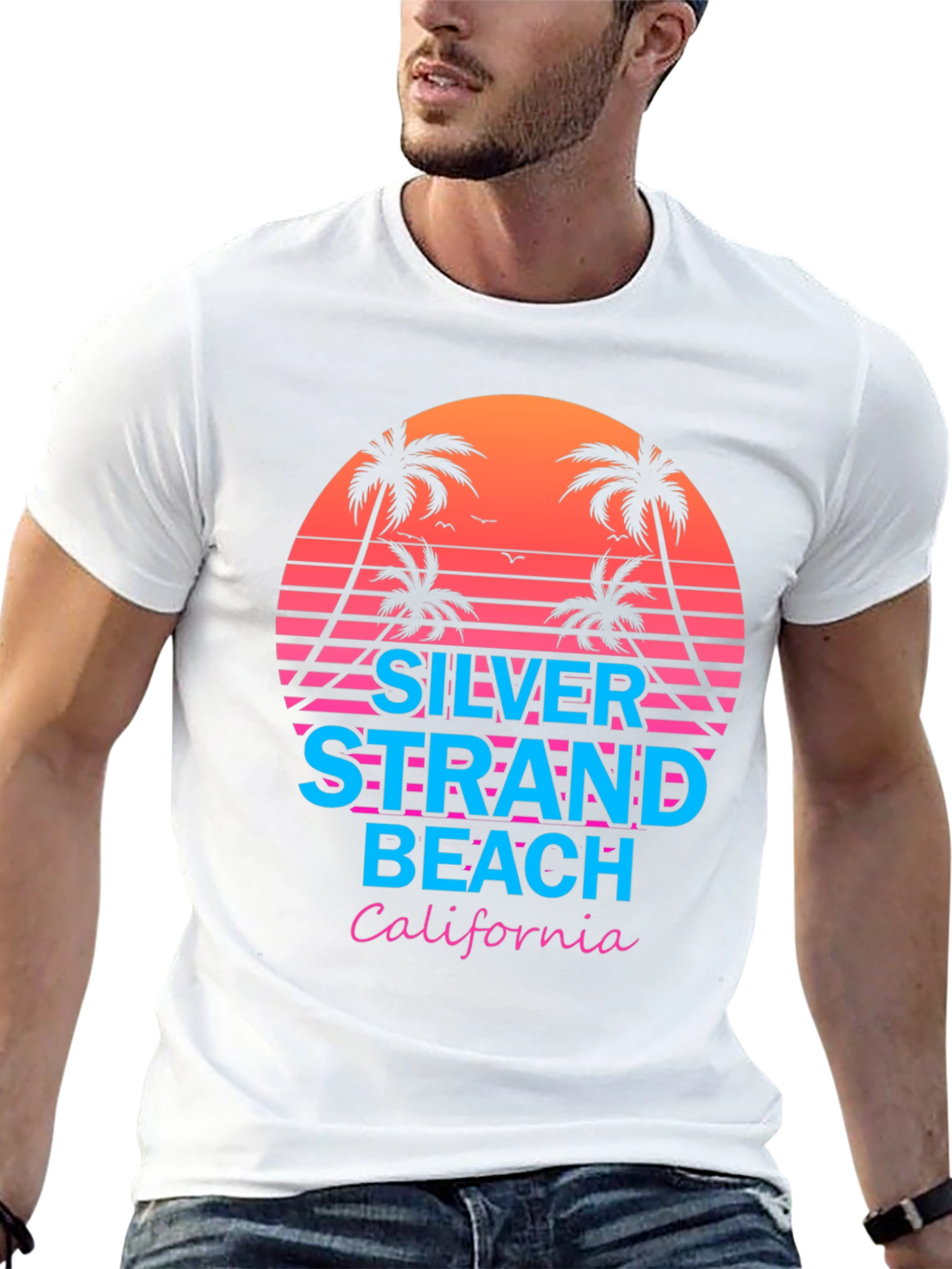 Silver Strand Beach Retro T-Shirt