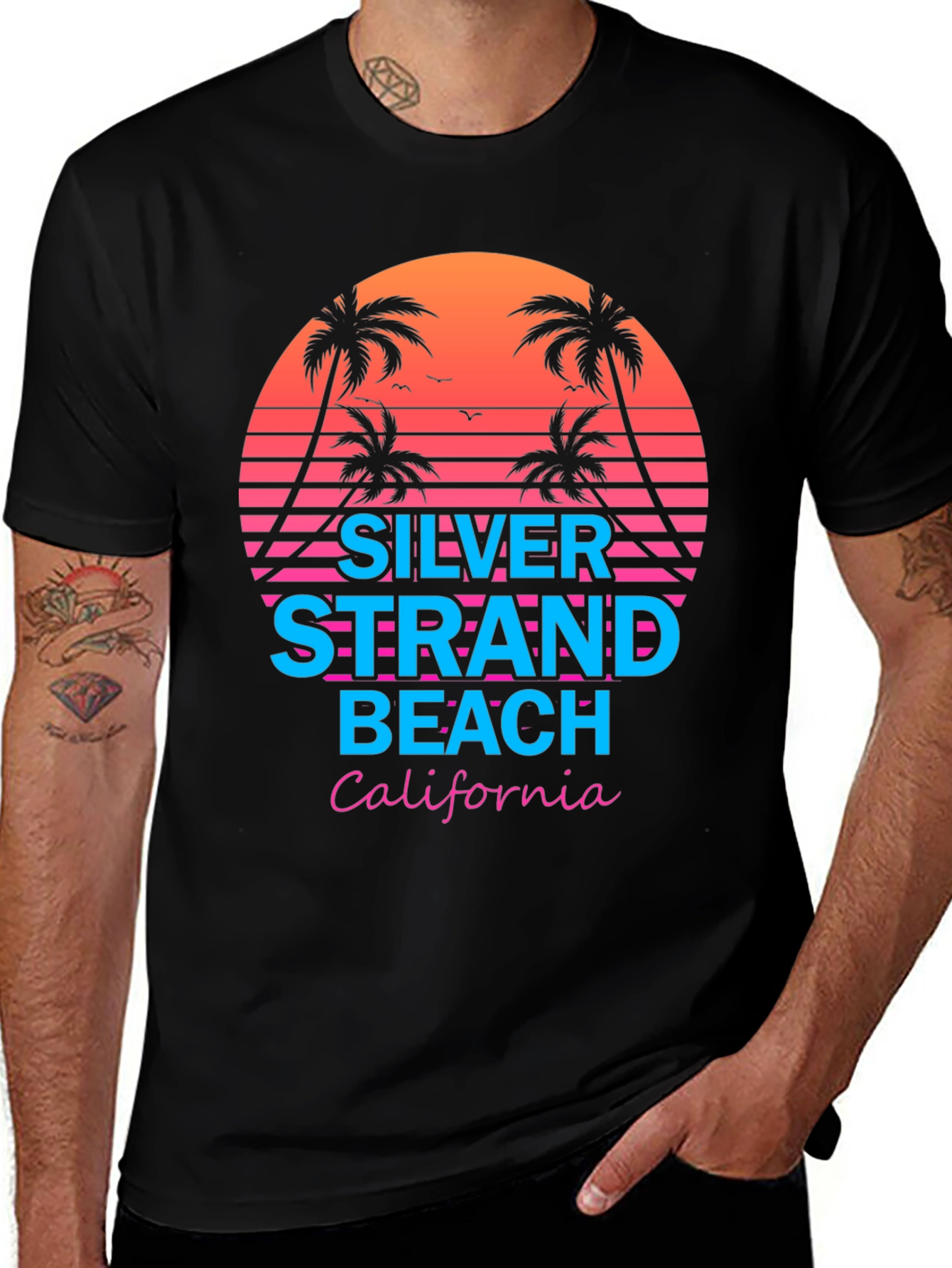 Silver Strand Beach Retro T-Shirt