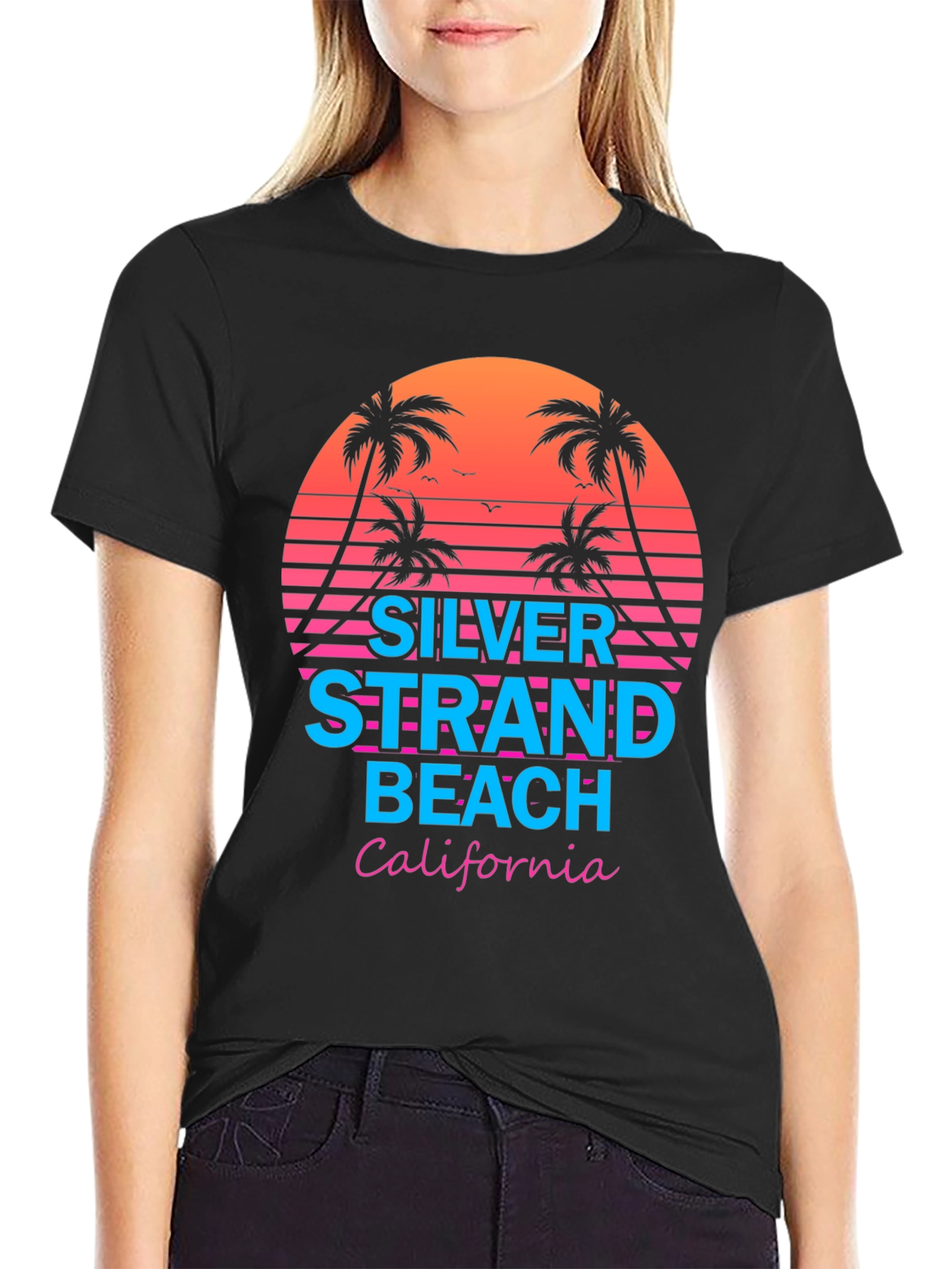 Silver Strand Beach Retro T-Shirt