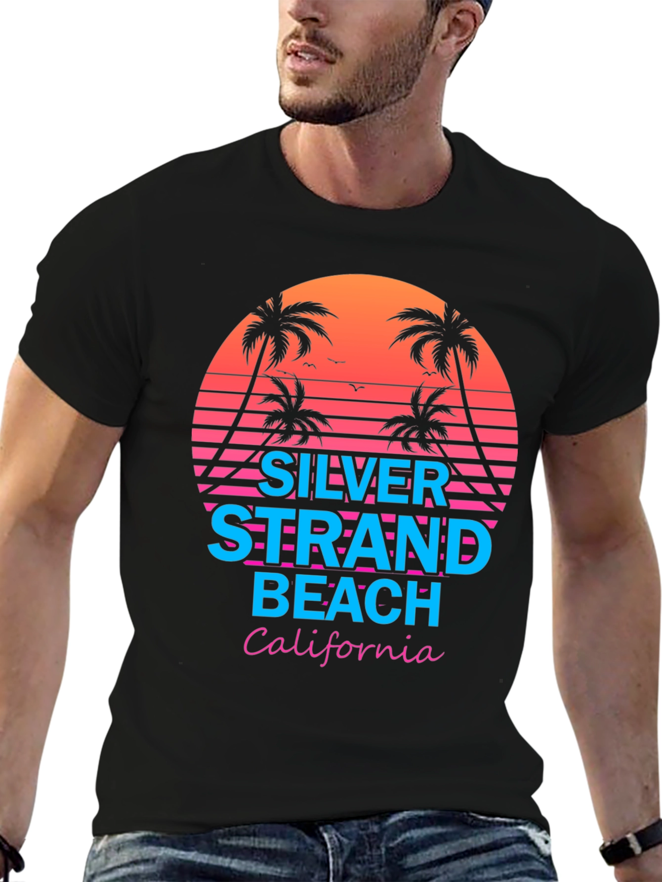 Silver Strand Beach Retro T-Shirt