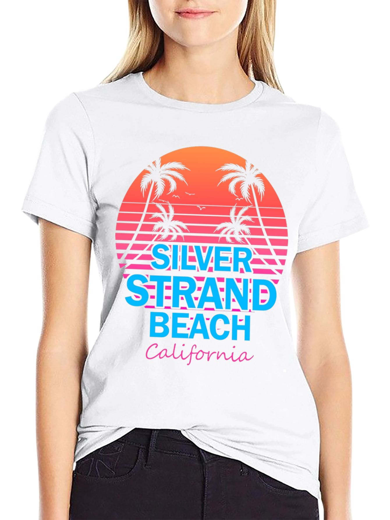 Silver Strand Beach Retro T-Shirt