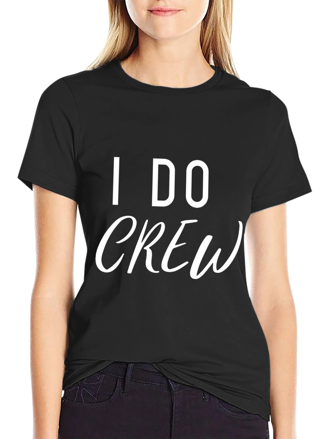 I DO Crew Black T-Shirt Wedding Party Tee