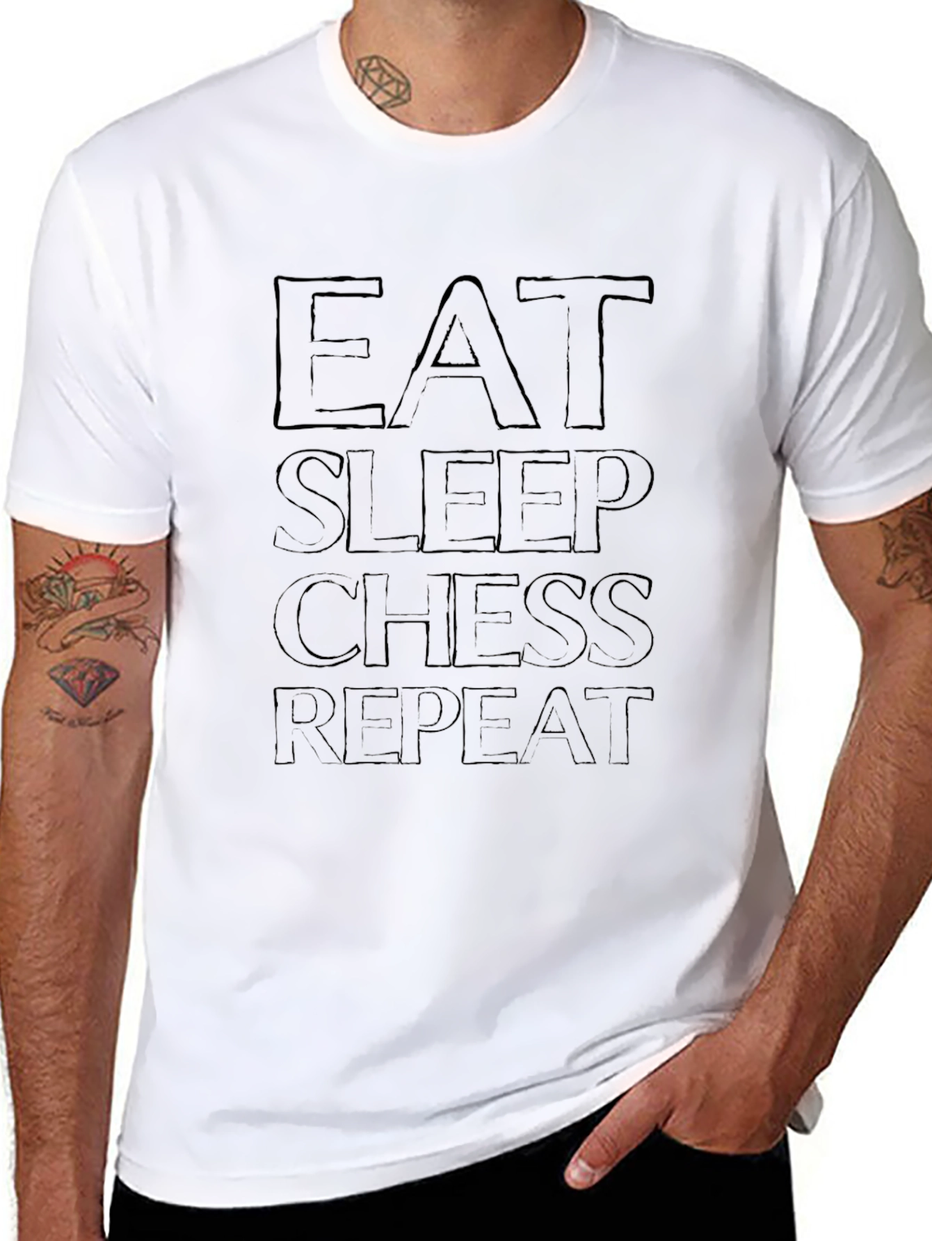 Eat Sleep Chess Repeat Graphic Tee