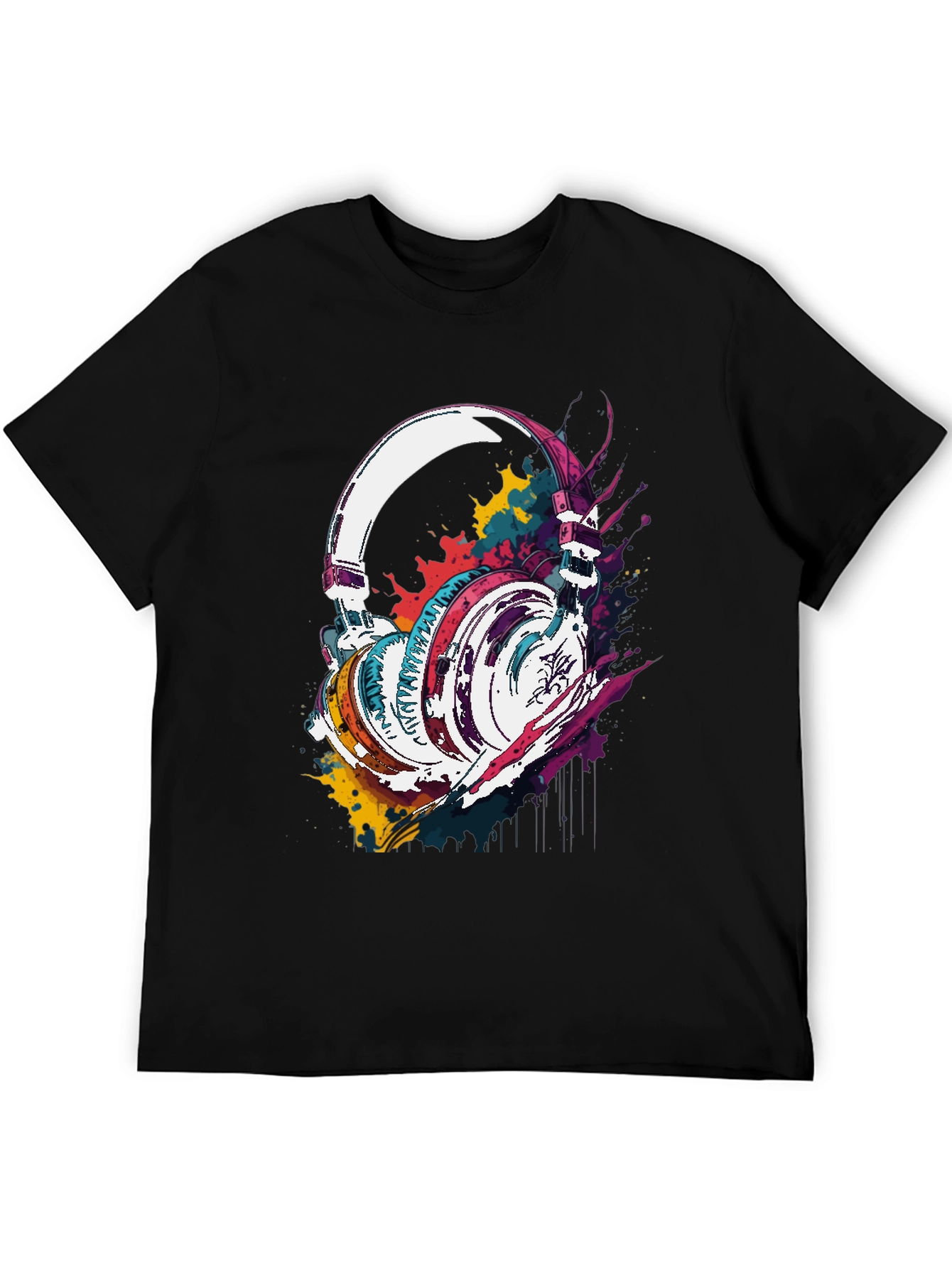 Colorful Headphones Graphic T-Shirt