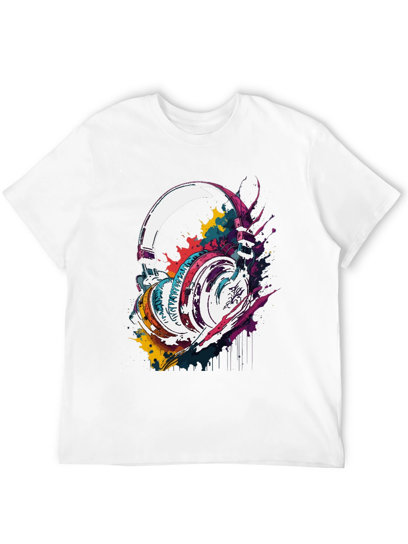 Colorful Headphones Graphic T-Shirt