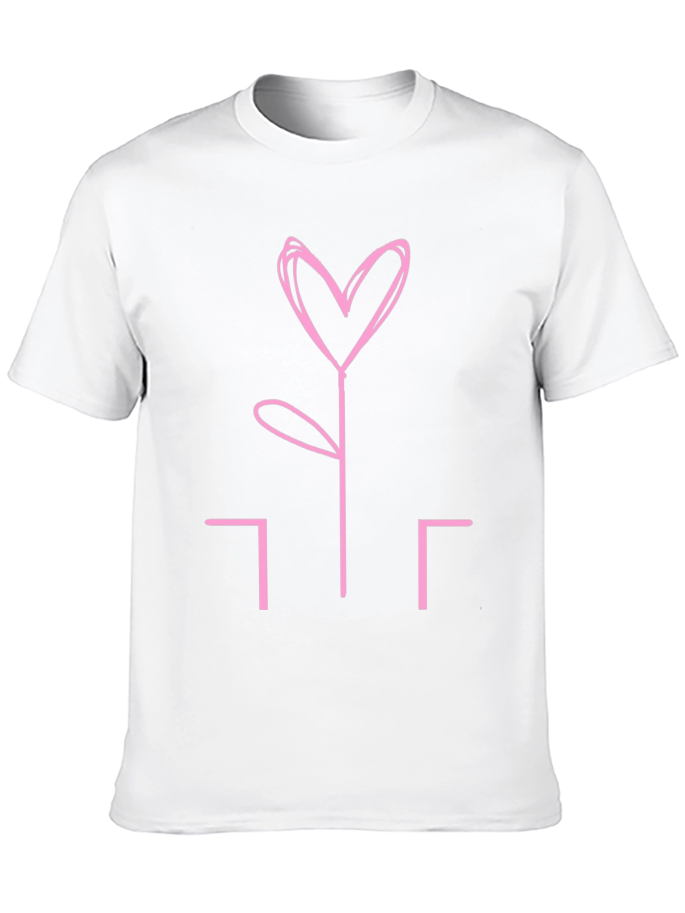 Heart Flower Graphic Tee - Stylish Black T-Shirt