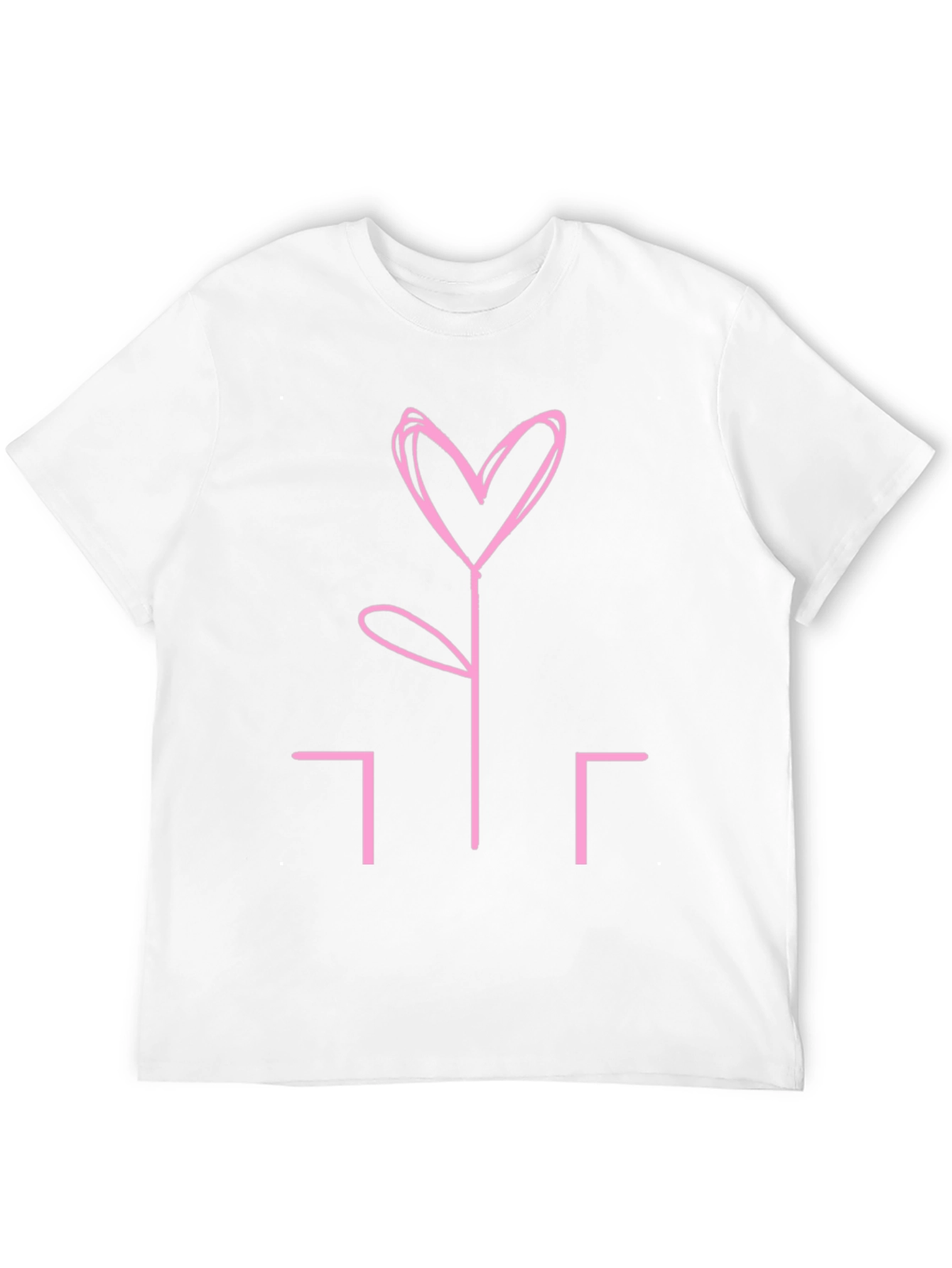 Heart Flower Graphic Tee - Stylish Black T-Shirt